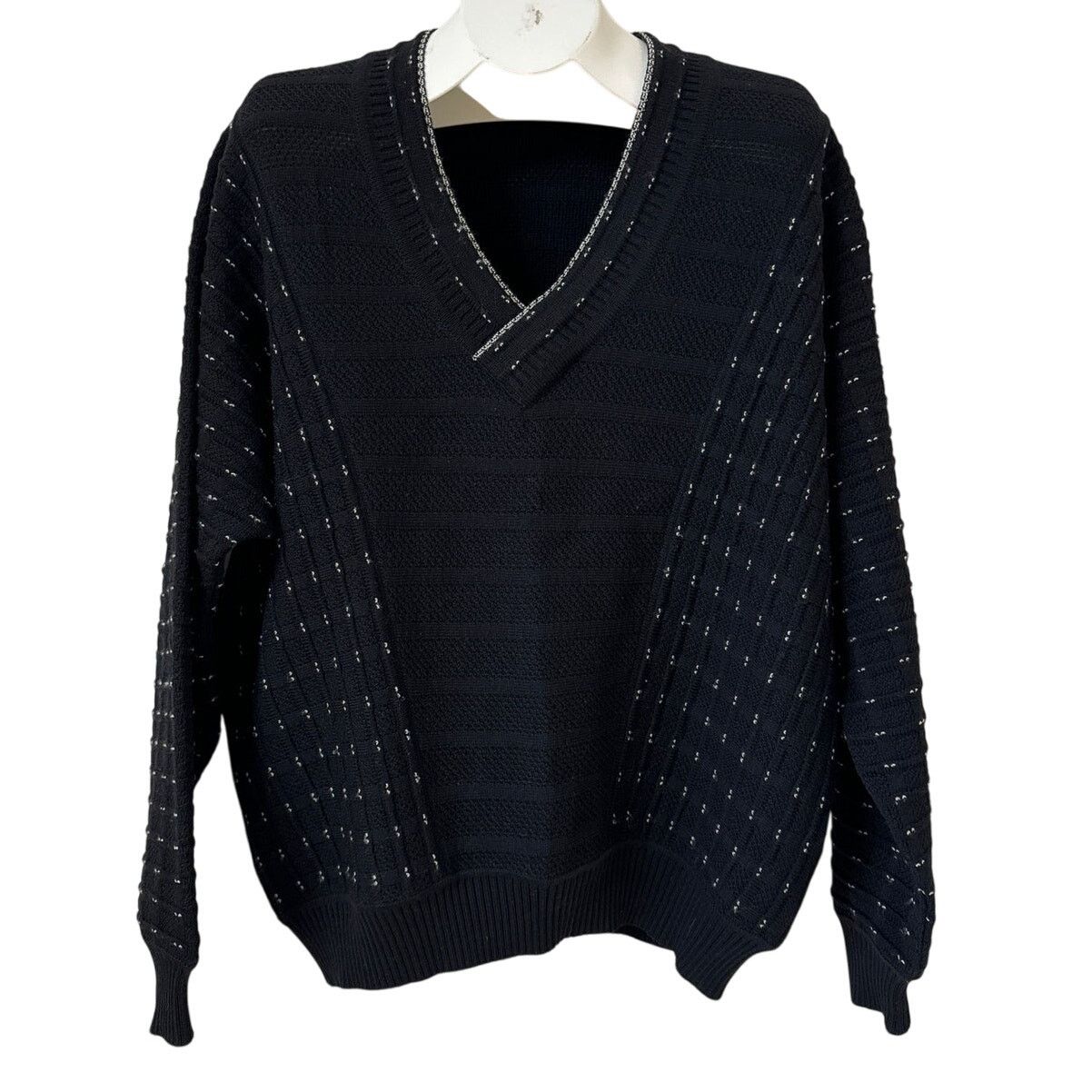 St. Croix St. Croix Knits XL 100% Zephyr Wool Black & White Sweater Size US XL / EU 56 / 4 - 1 Thumbnail