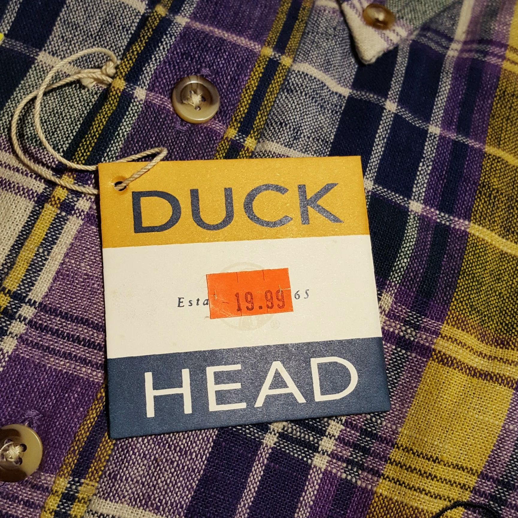 Vintage VINTAGE Duck Head Plaid Purple Button Up Men's Large Long Sleeve Work Shirt Size US L / EU 52-54 / 3 - 7 Thumbnail