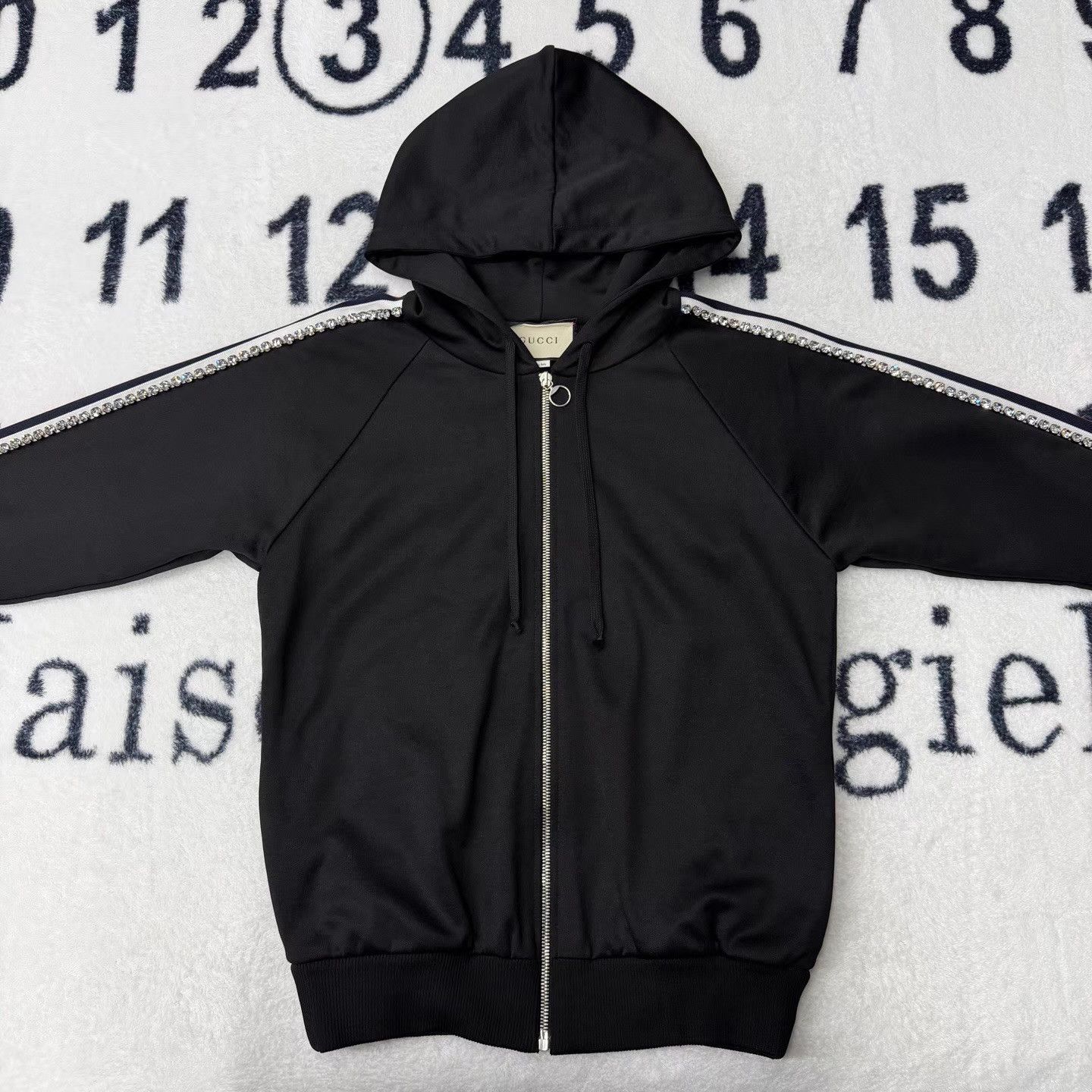 Gucci GUCCI Runway Crystal Embellished Black Zip-Up Jacket Q10 Size US XS / EU 42 / 0 - 1 Thumbnail