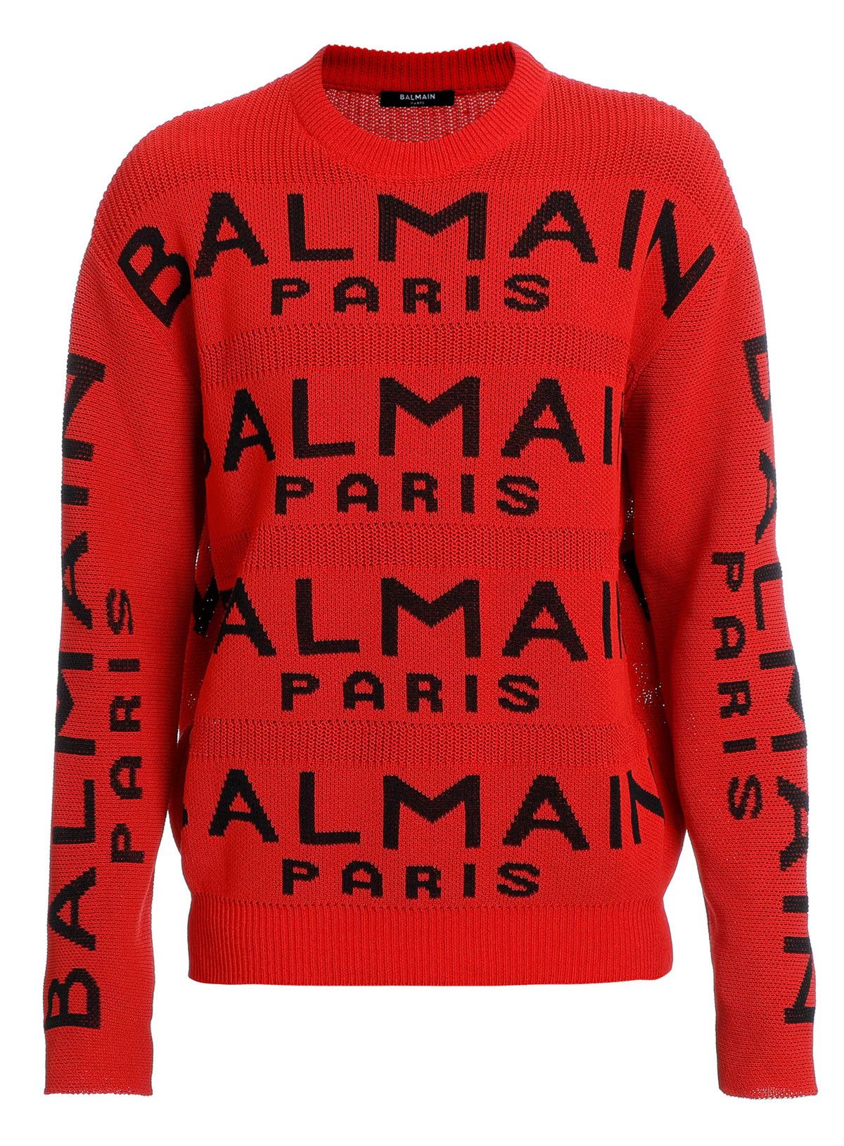 Balmain Balmain Allover Logo Motif Knitted Jumper Sweater Size US S / EU 44-46 / 1 - 1 Thumbnail