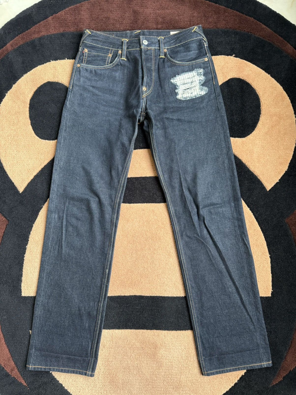 Evisu EVISU blue daicock style denim jeans！size：29x34 Size US 29 - 2 Thumbnail
