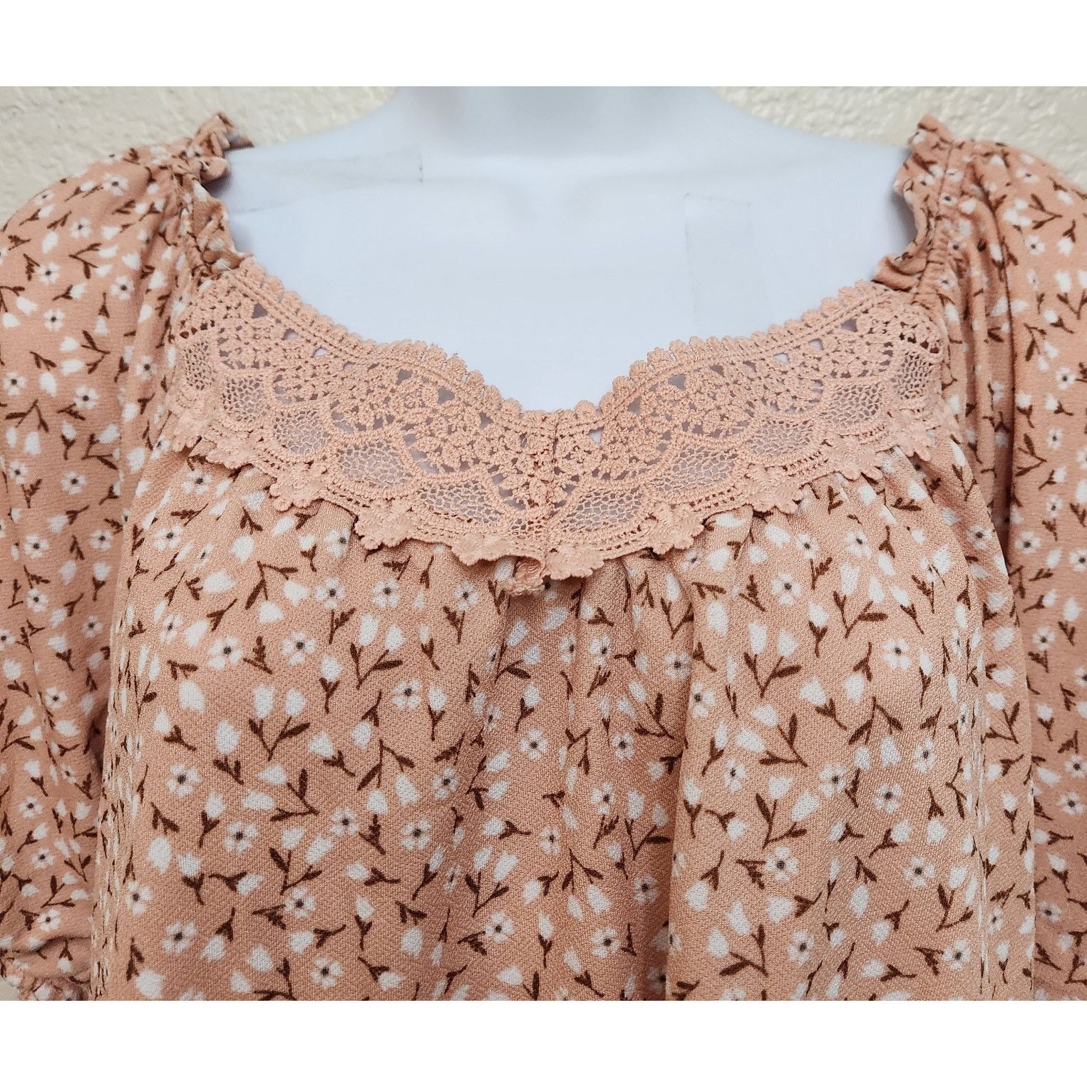 Other Angels Forever Young Orange White Floral Print Top Medium Size M / US 6-8 / IT 42-44 - 2 Thumbnail