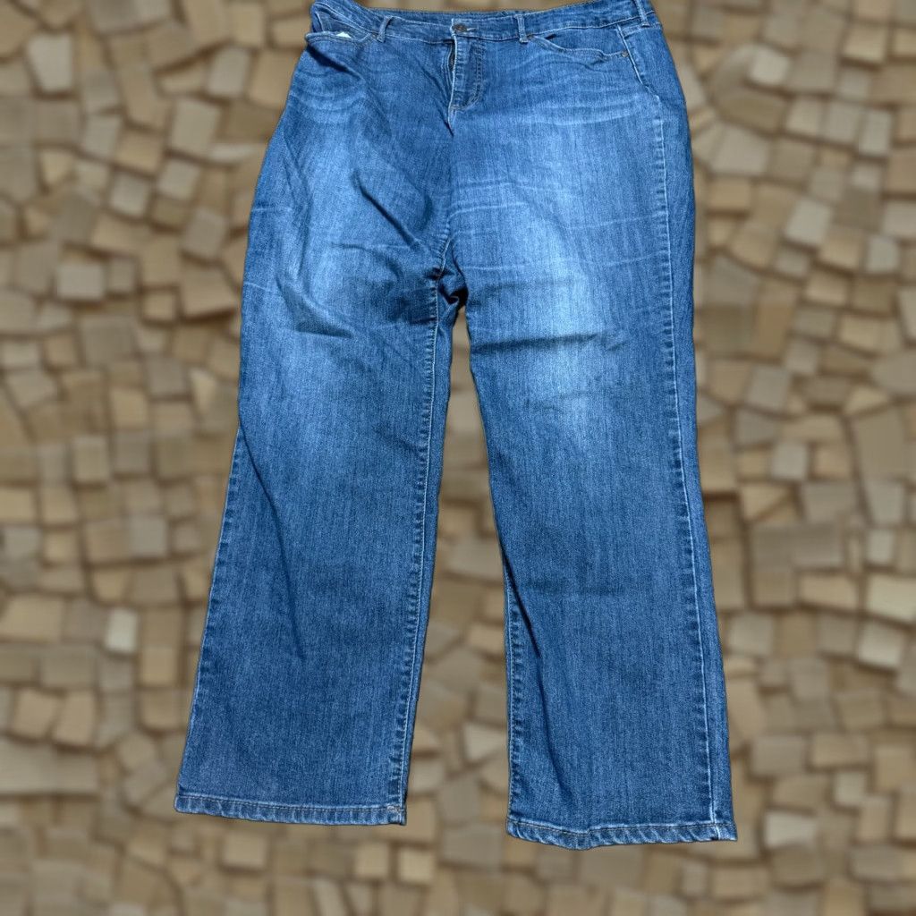 Vintage Bandolino Jeans Women's Size 37 Waist Blue Denim Straight Leg Size 26" / US 2 / IT 38 - 1 Thumbnail