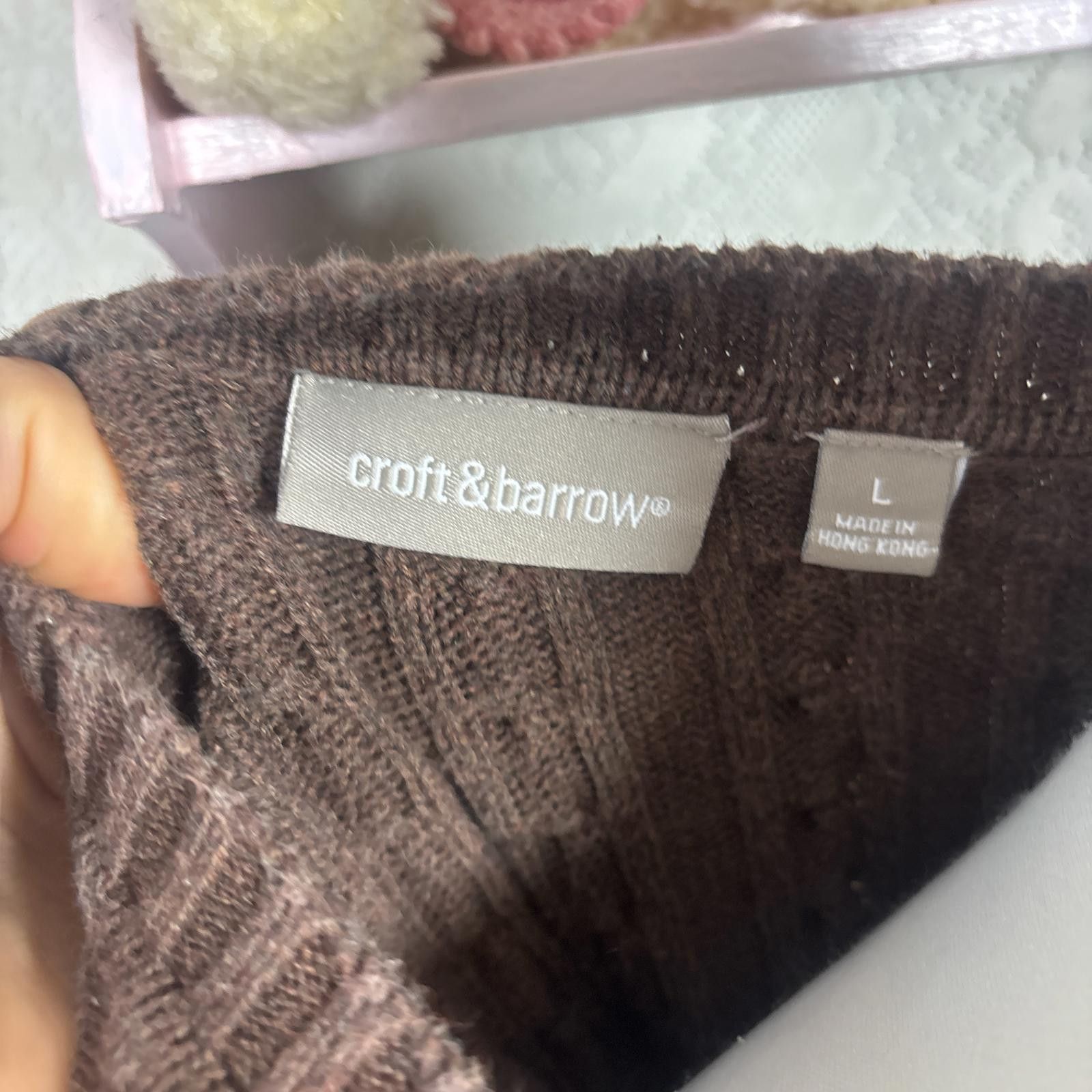Croft & Barrow vintage Rory Gilmore brown knit sweater Size L / US 10 / IT 46 - 5 Thumbnail