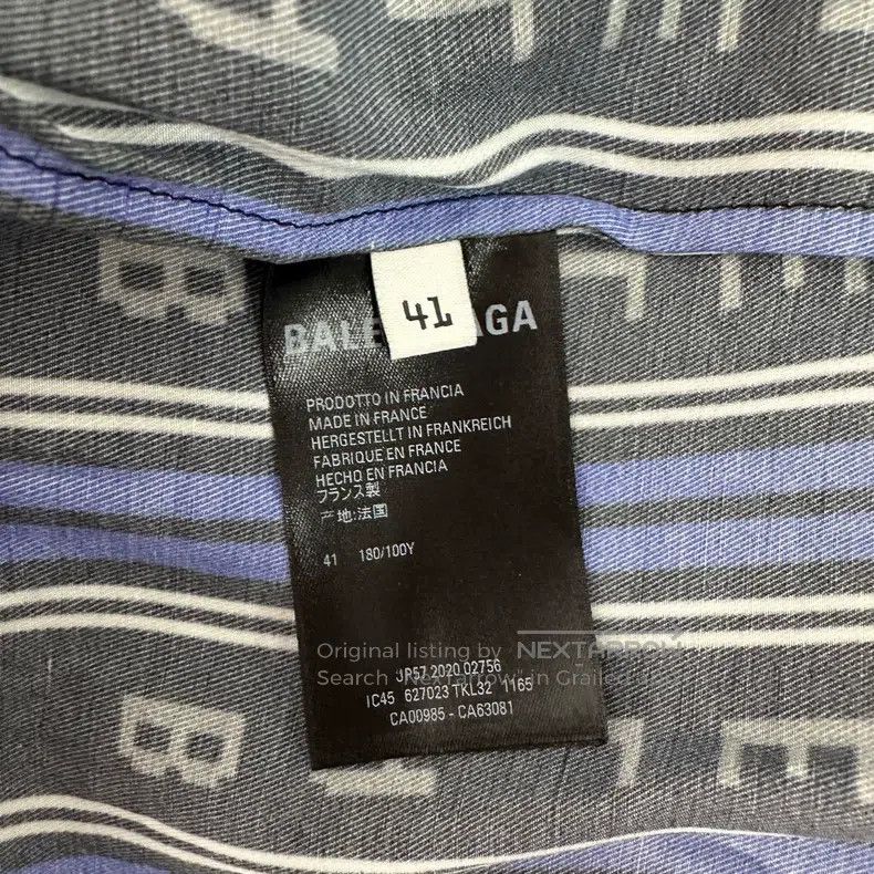 Balenciaga Balenciaga size 41 Black and blue logo striped viscose twi Size US L / EU 52-54 / 3 - 4 Thumbnail