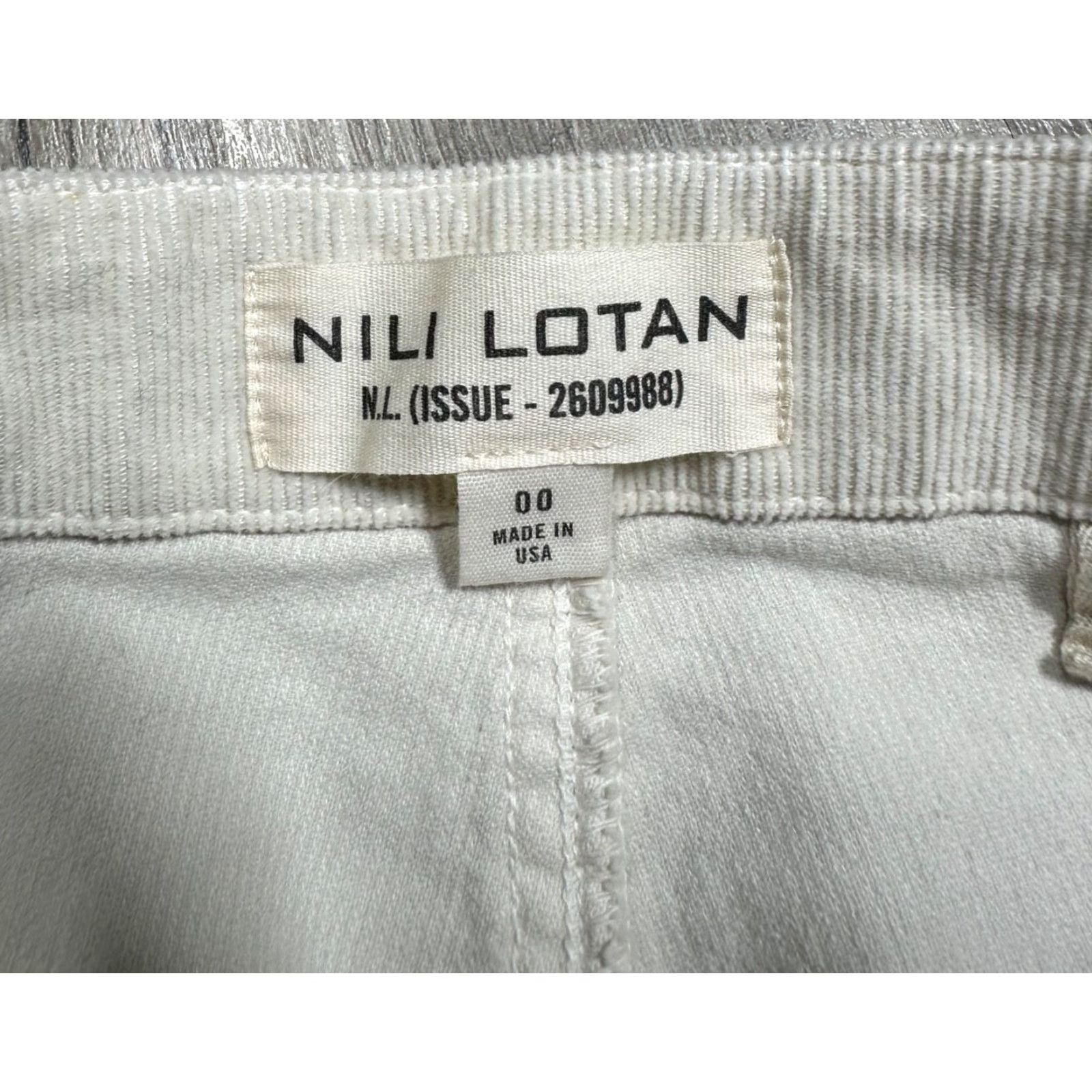 Nili Lotan Nili Lotan Jenna Pant Corduroy Ivory 00 Women Size 24" / US 00 / IT 34 - 3 Thumbnail