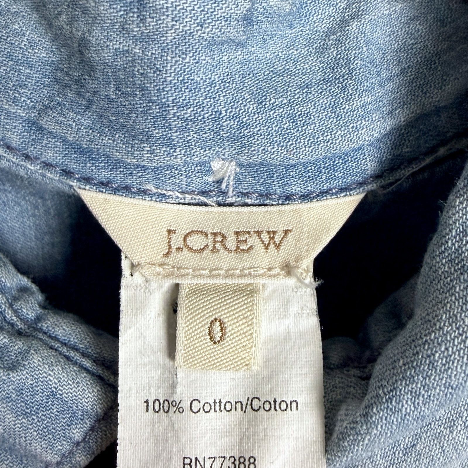 J.Crew J.Crew Women's 0 Chambray Distressed Light Blue Denim Size XS / US 0-2 / IT 36-38 - 4 Thumbnail