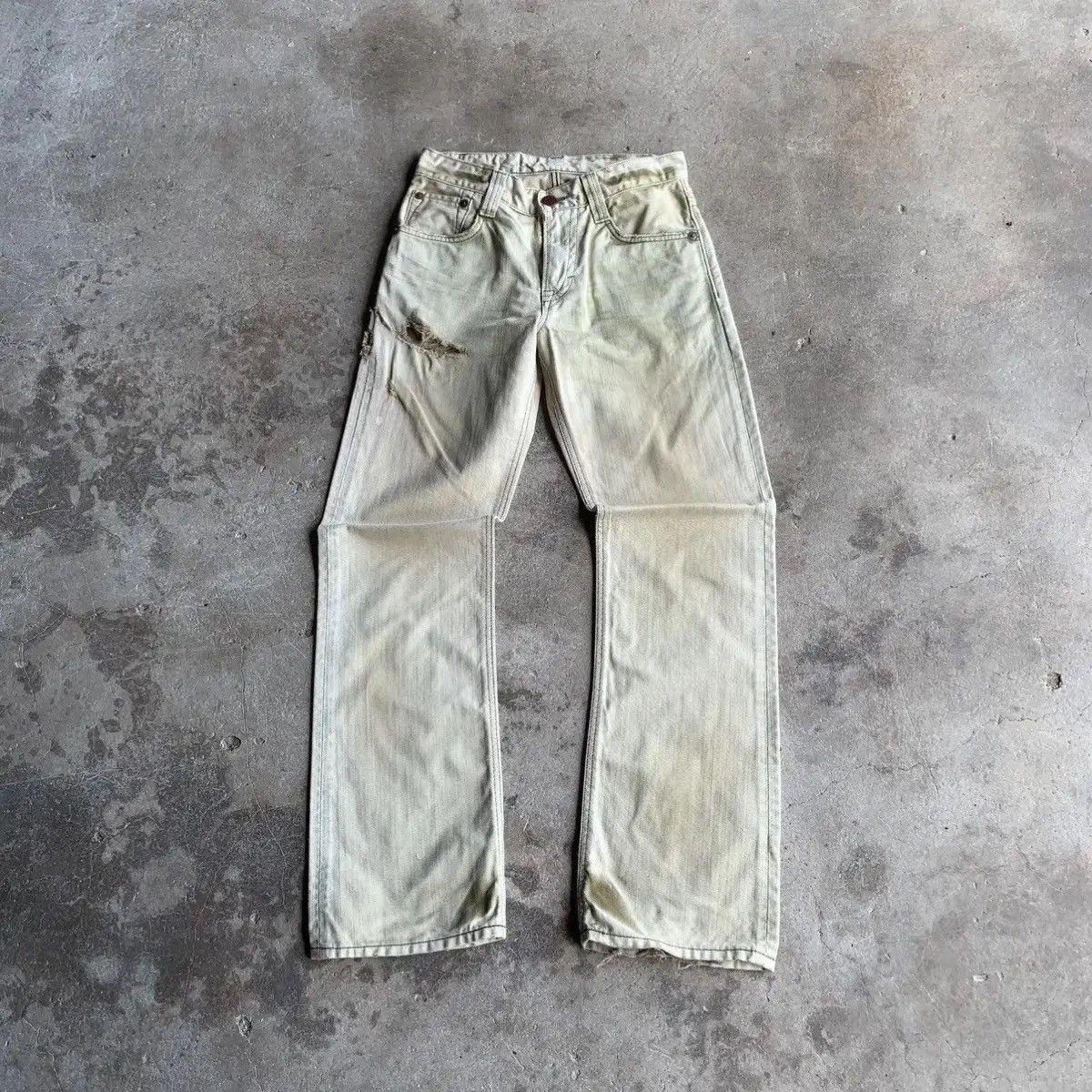 Kapital 💥 DESTROYED! Edwin 503 x Blue Trip Jeans Rugged Faded Pants Size US 29 - 3 Thumbnail