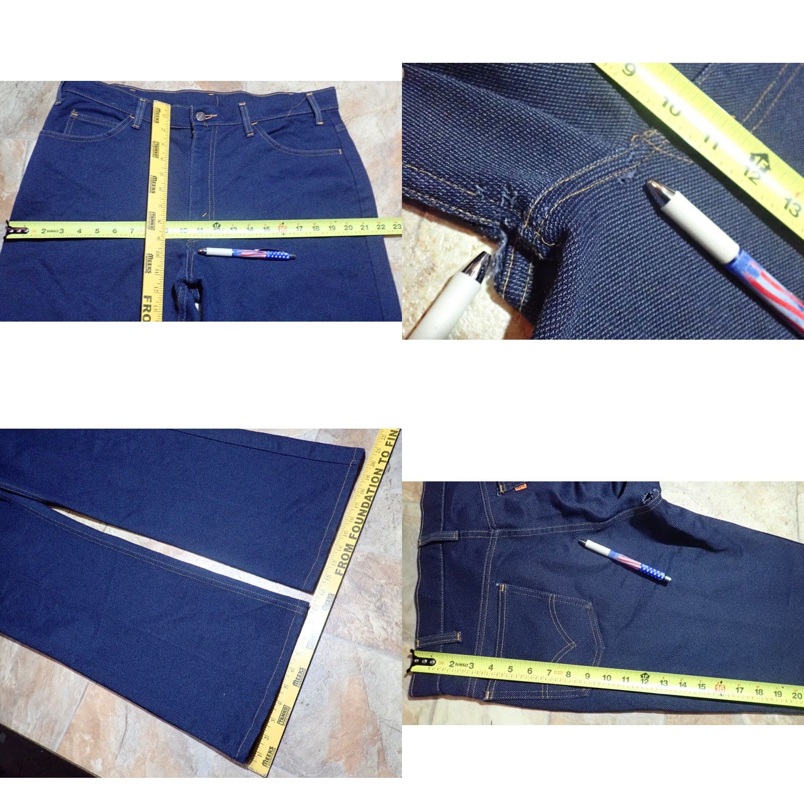 Levi's VINTAGE Levi's 517 Orange Tab Bootcut Saddleman Jeans 38x28 USA Made 70s Slim Fit Dark Blue Denim-Look Polyester 5-Pocket Style with Zipper Size US 38 / EU 54 - 8 Thumbnail
