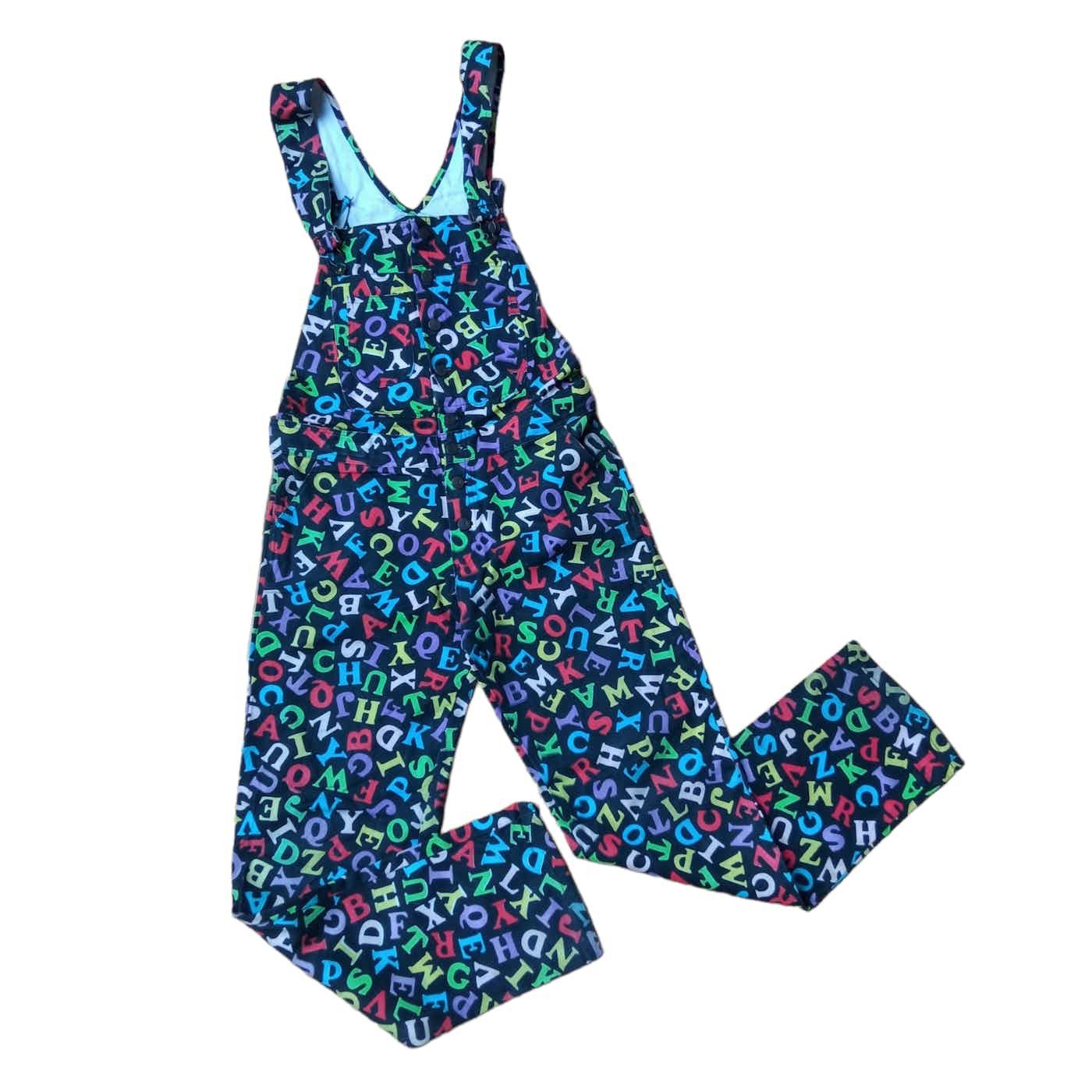 image of Jeremy Scott Multicolor Alphabet Overalls, Men's (Size 32)