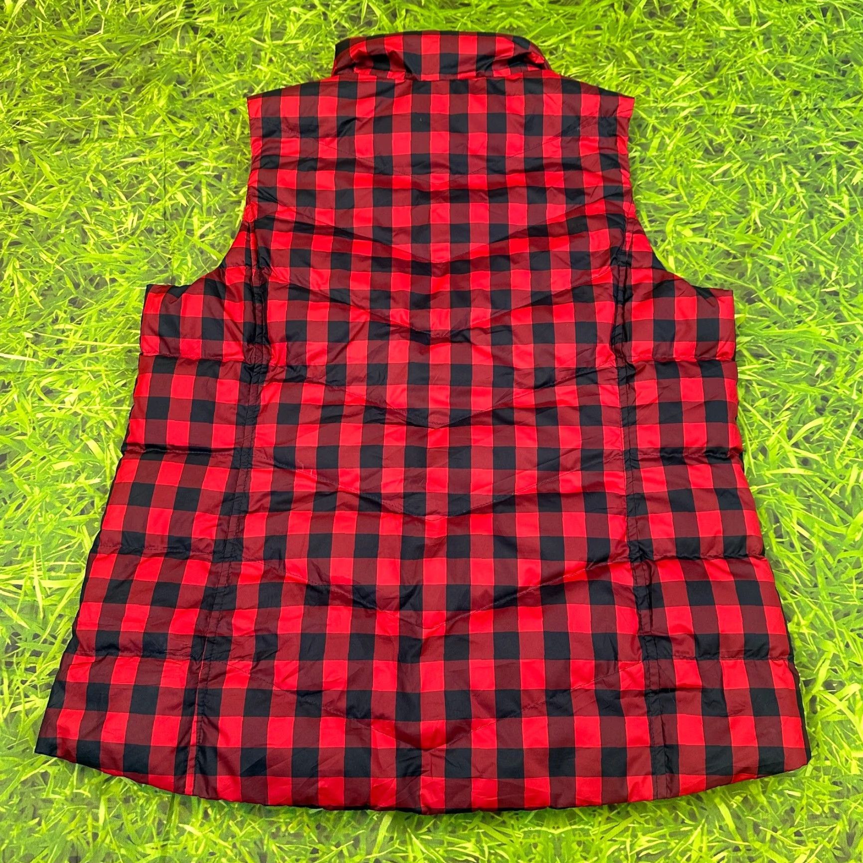 Lands' End Womens Lands' End Goose Down Insulated Puffer Plaid Full Zip Medium Multicolor Vest Size M / US 6-8 / IT 42-44 - 7 Thumbnail