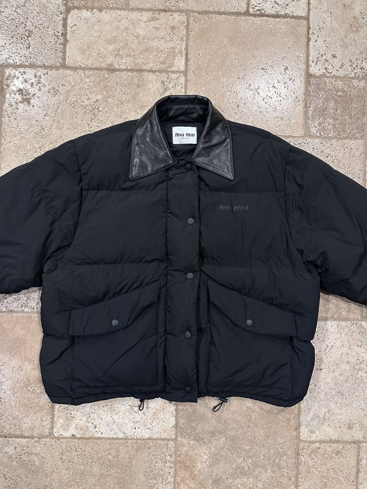 Miu Miu Miu Miu Technical Ponge Cropped Down Puffer Padded Jacket Size S / US 4 / IT 40 - 3 Thumbnail