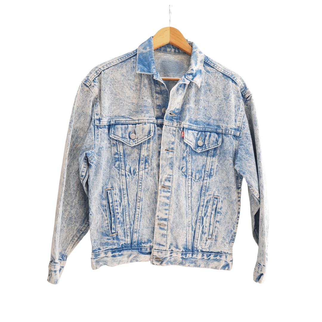 image of Levis Vintage 80's Levi's Acidwash Jacket Made In Usa 70477 257508 in Blue, Men's (Size Large)