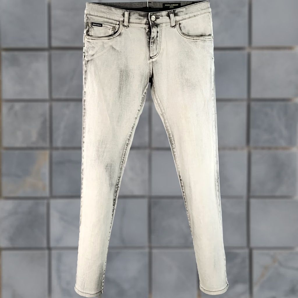 Dolce & Gabbana DOLCE & GABBANA Jeans Size 30 Grey Twill Skinny Zip Fly Cotton Blend Men Size US 30 / EU 46 - 1 Thumbnail