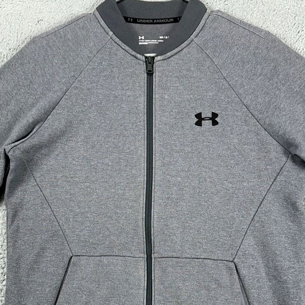 Under Armour Under Armour Jacket Mens Medium Grey Fitted Full Zip Long Sleeve Pockets Size US M / EU 48-50 / 2 - 2 Thumbnail