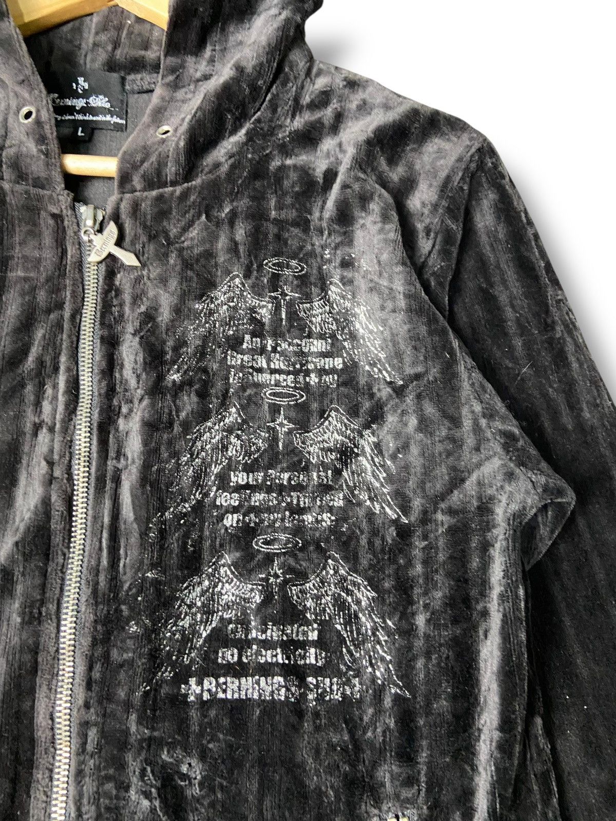 BERNINGS SHO Bernings Sho Grunge Velvet Full Zip Hoodie Jacket (152) Size US L / EU 52-54 / 3 - 6 Thumbnail