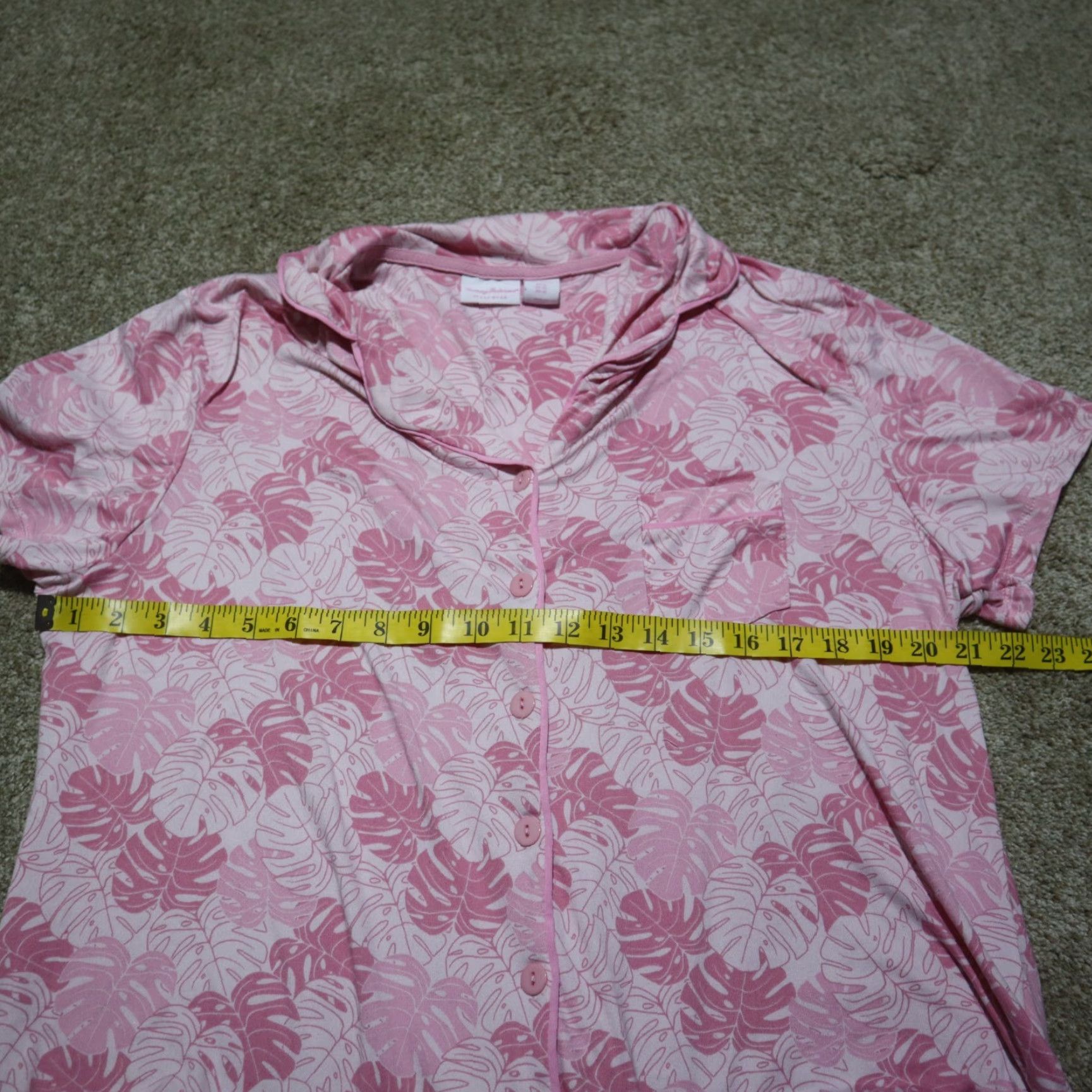 Tommy Bahama Tommy Bahama Shirt Women's Pajama Top XL Pink Floral Button Sleepwear Multicolor Polyester 90s? Size XL / US 12-14 / IT 48-50 - 3 Thumbnail