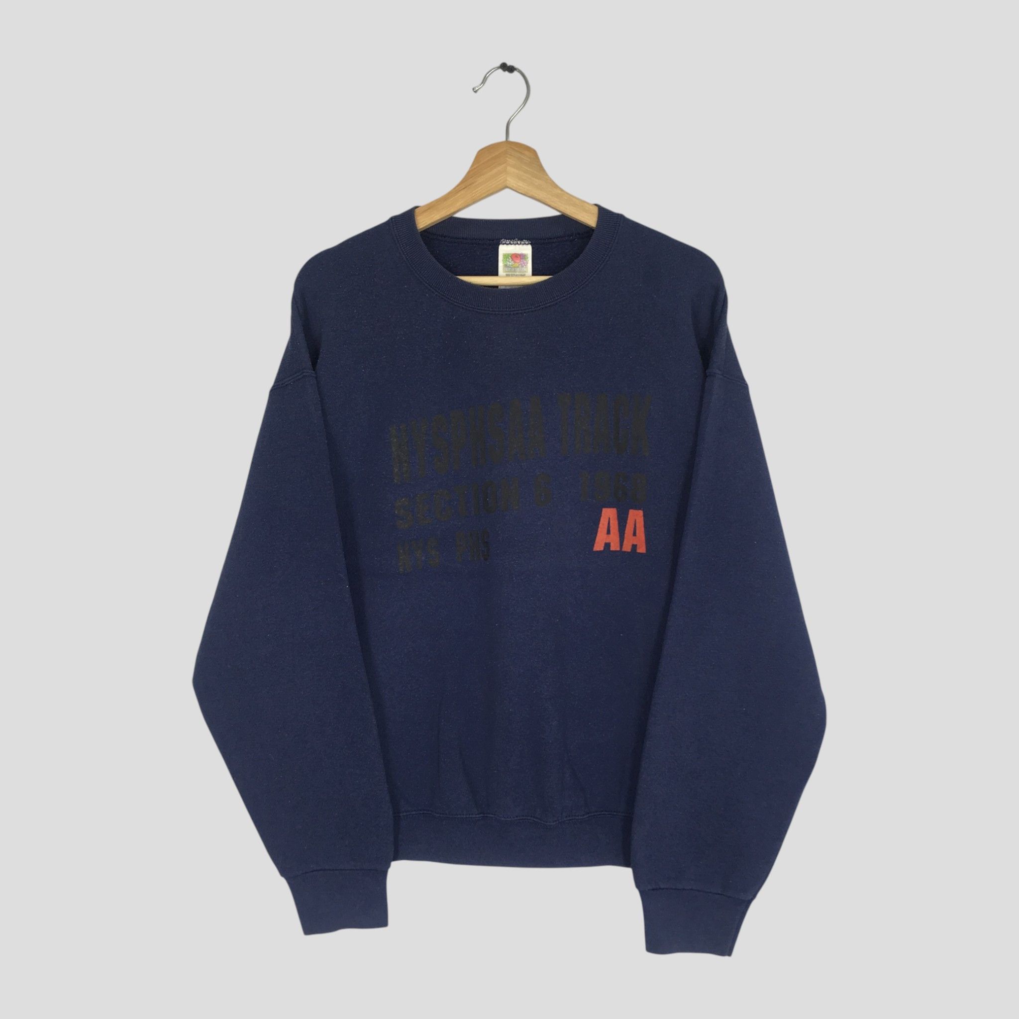 Fruit Of The Loom Vintage 90s Fruit of The Loom Blue Sweatshirt - 282 Size US M / EU 48-50 / 2 - 1 Thumbnail