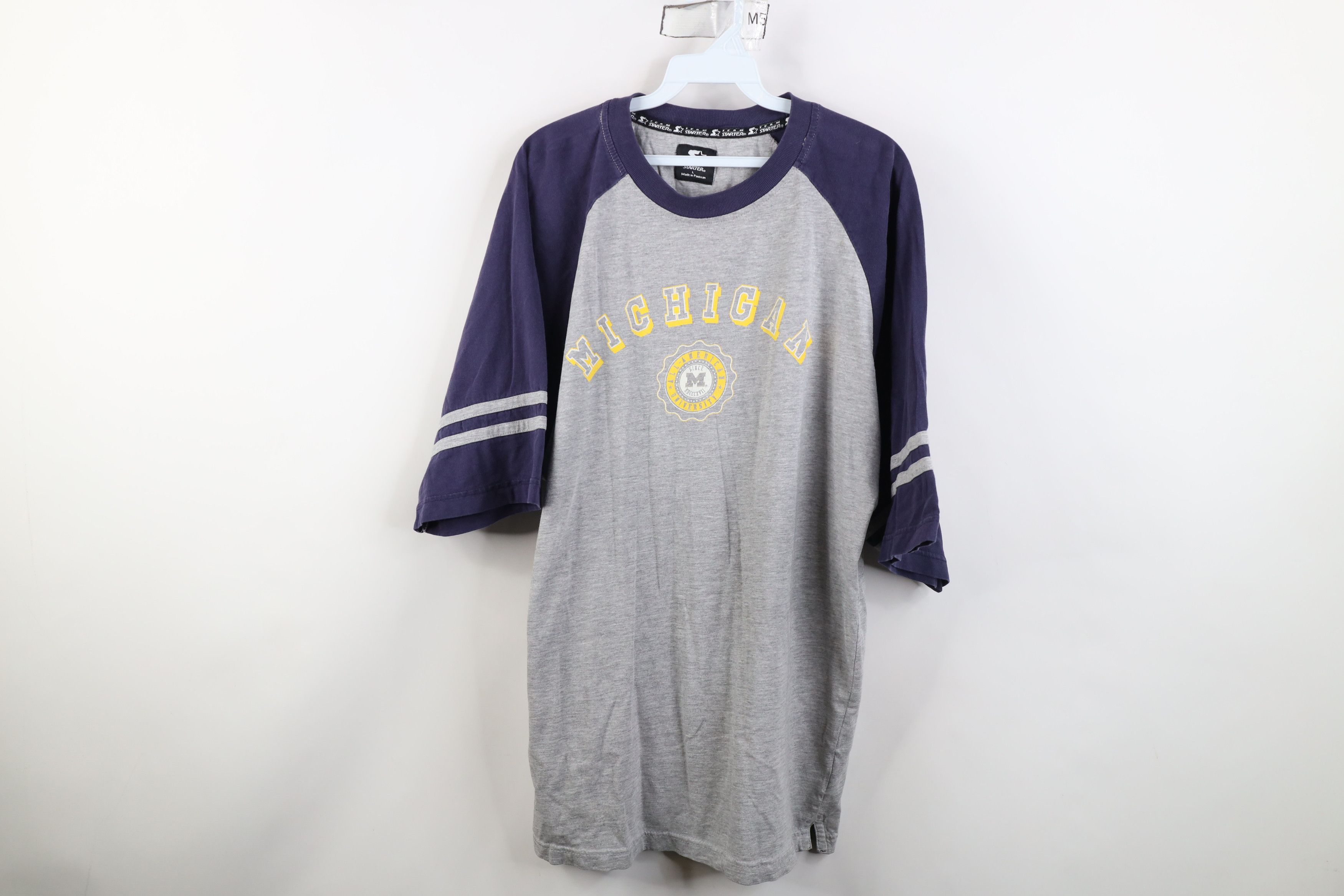 Starter Vintage 90s Starter University of Michigan Baggy T-Shirt Size US L / EU 52-54 / 3 - 1 Thumbnail