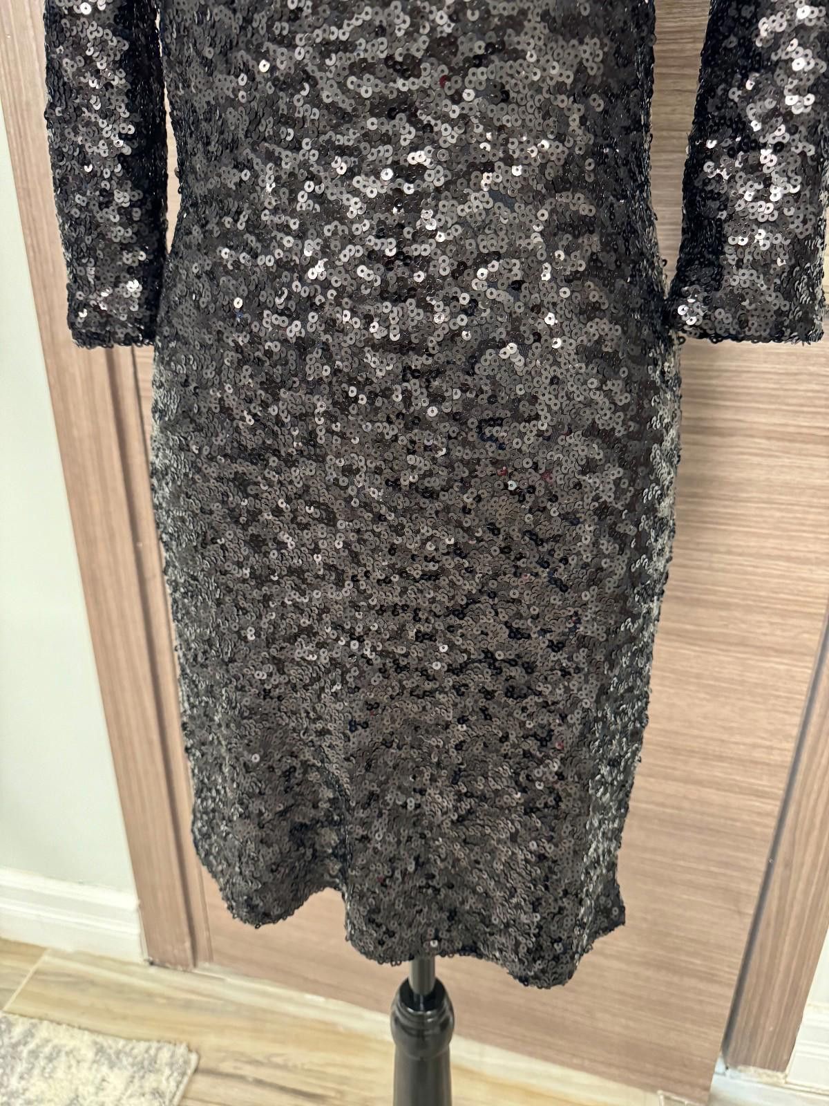 Other BB Dakota Black Sequin Bodycon Dress Size S 3/4 Sleeve Size S / US 4 / IT 40 - 3 Thumbnail