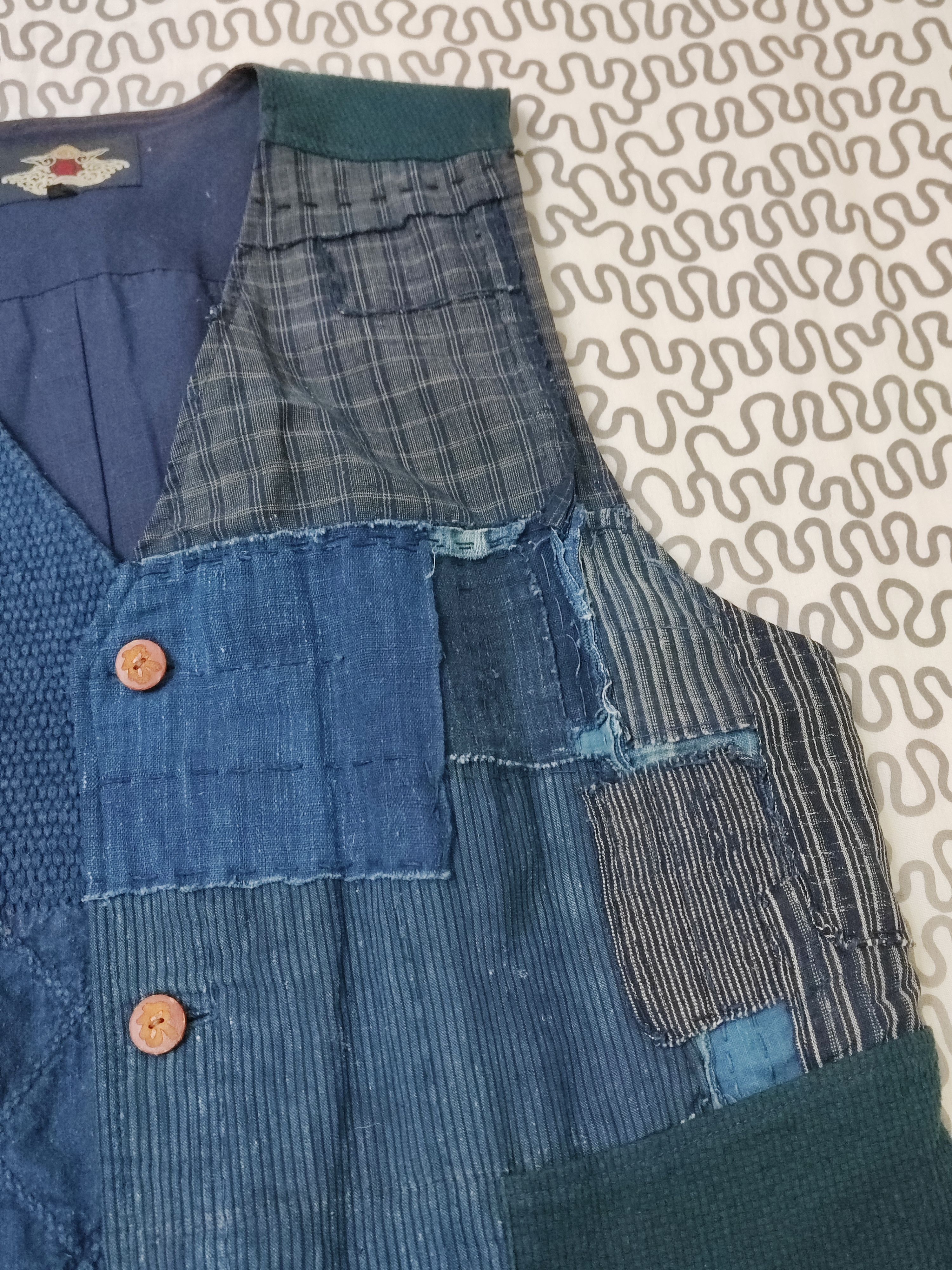 Japanese Brand Very rare!! Japanese Brand Sashiko Patchwork Boro Vest Size US M / EU 48-50 / 2 - 9 Thumbnail