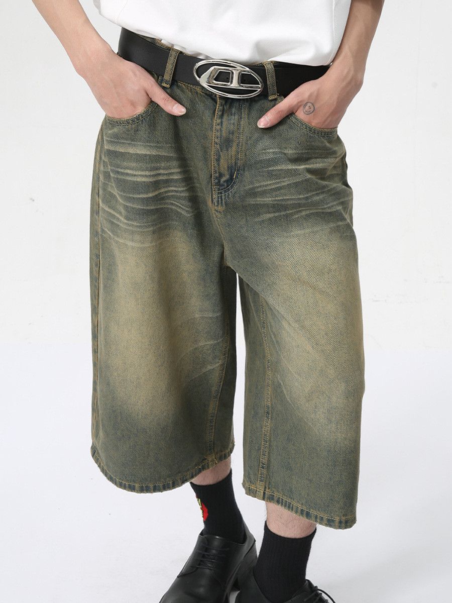 Vintage Men's Retro High-Street Loose-Fit Straight-Leg Denim Shorts Size US 32 / EU 48 - 4 Thumbnail