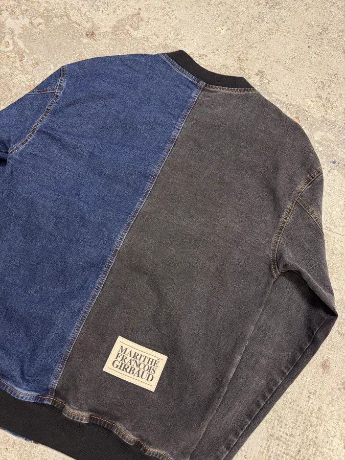 Marithe + Francois Girbaud 1990s Marithé + François Girbaud Navy Grey Two Tone Denim Jacket Size US L / EU 52-54 / 3 - 7 Thumbnail