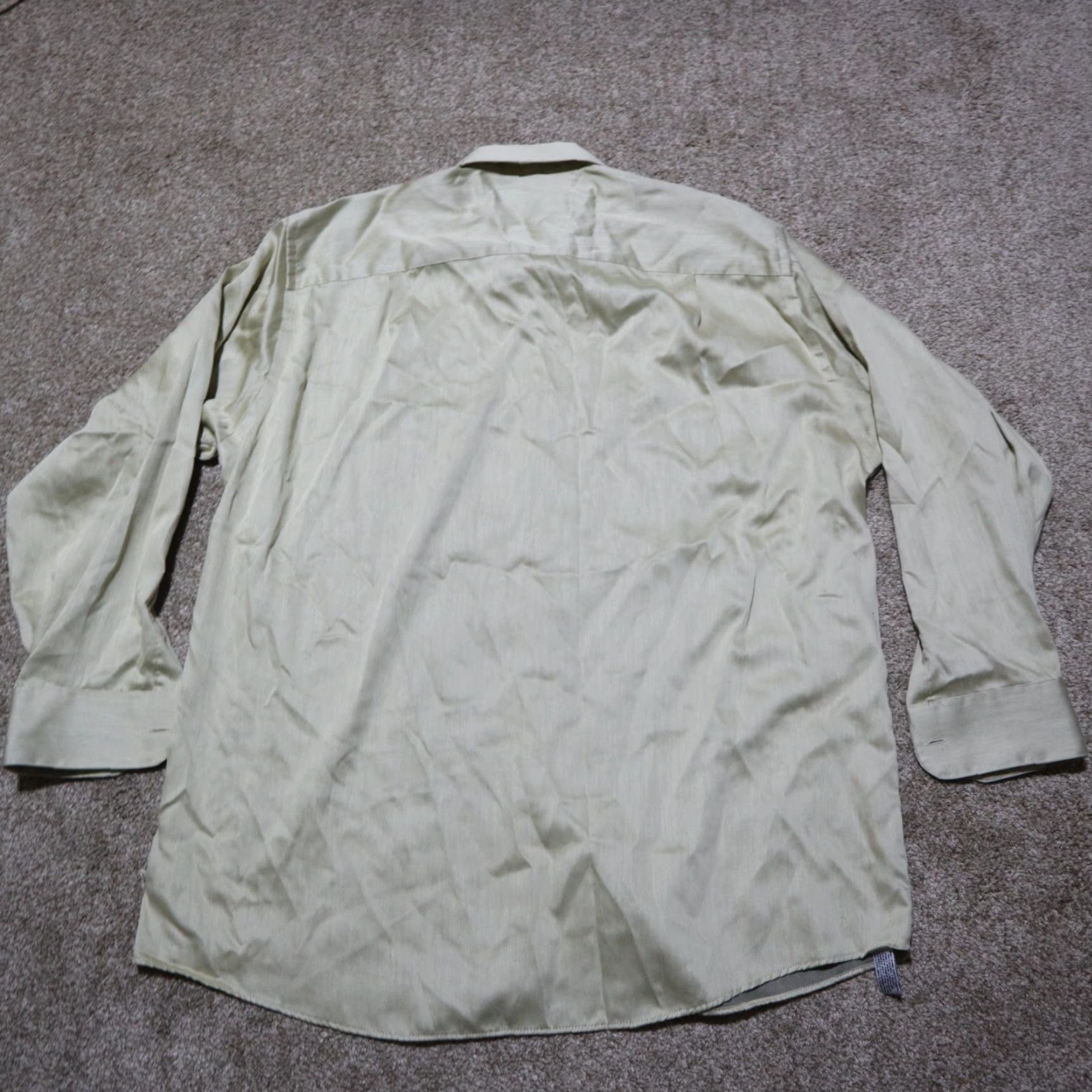 Geoffrey Beene Geoffrey Beene Shirt Men 17 32/33 Button-Down Sateen Beige Tan Non-Iron Solid Vintage? Size US XL / EU 56 / 4 - 7 Thumbnail