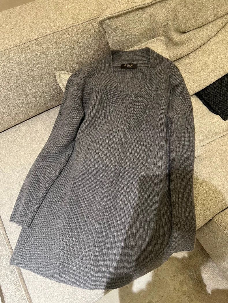 Loro Piana LORO PIANA Gray cashmere sweater dress Size M / US 6-8 / IT 42-44 - 2 Thumbnail