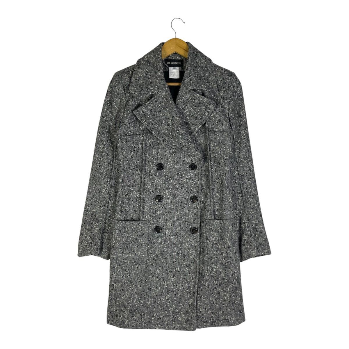 Ann Demeulemeester Ann Demeulemeester Archive Grey Tweed Double Breasted Coat Size XS / US 0-2 / IT 36-38 - 1 Thumbnail