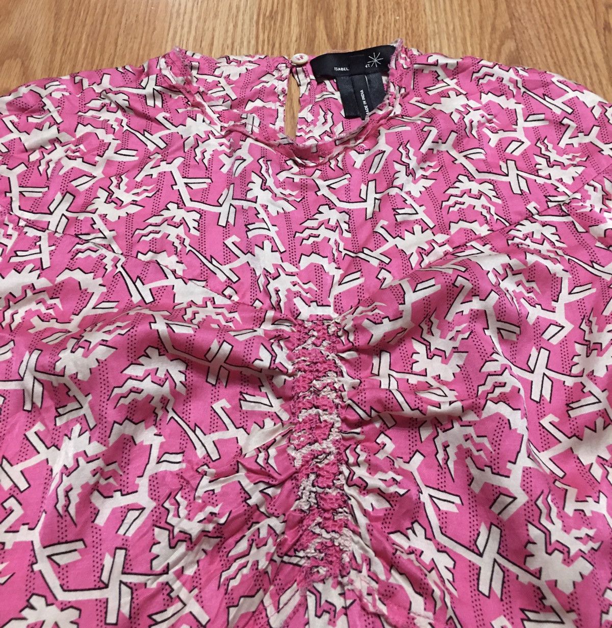 Isabel Marant Isabel Marant Pink Abstract Print Silk Blend Top Blouse Sz 2 Size XS / US 0-2 / IT 36-38 - 8 Thumbnail