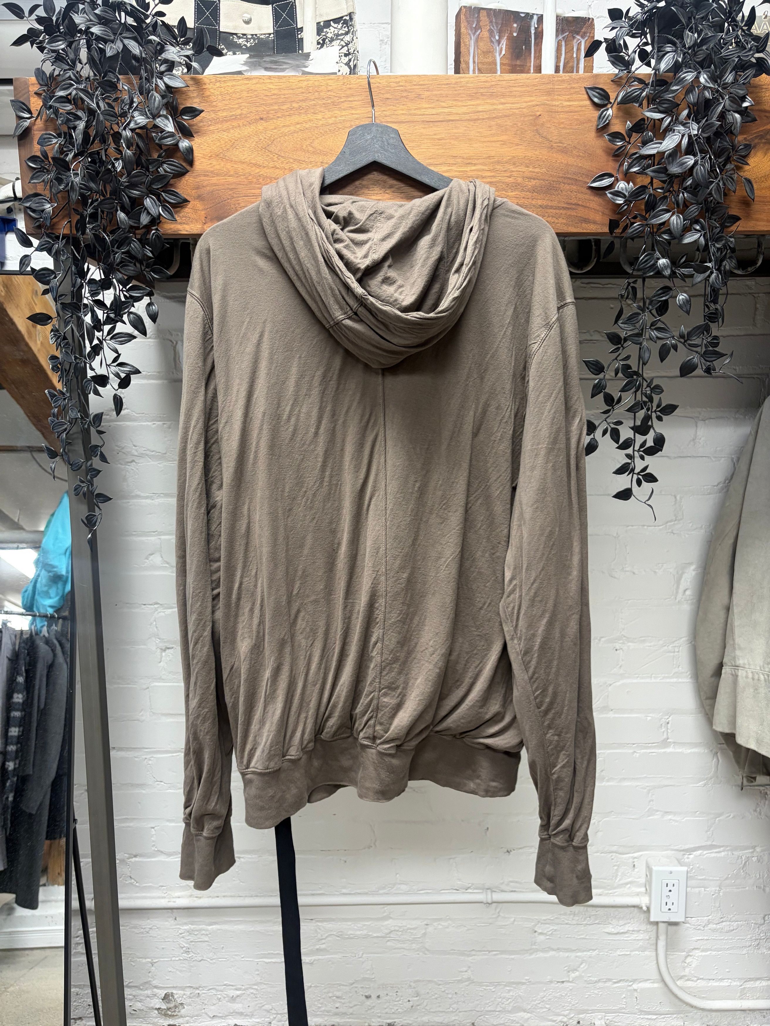 Rick Owens Rick Owens DRKSHDW Lightweight ‘Double Layer’ Dust Brown Drawstring Hoodie Size US S / EU 44-46 / 1 - 4 Thumbnail