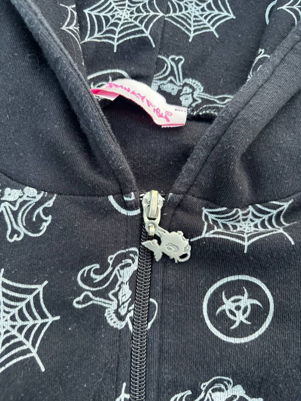Japanese Brand × Vintage Vintage Y2K Funky Punkyfish Spider Print Opium Zip Up Hoodie Size US S / EU 44-46 / 1 - 3 Thumbnail