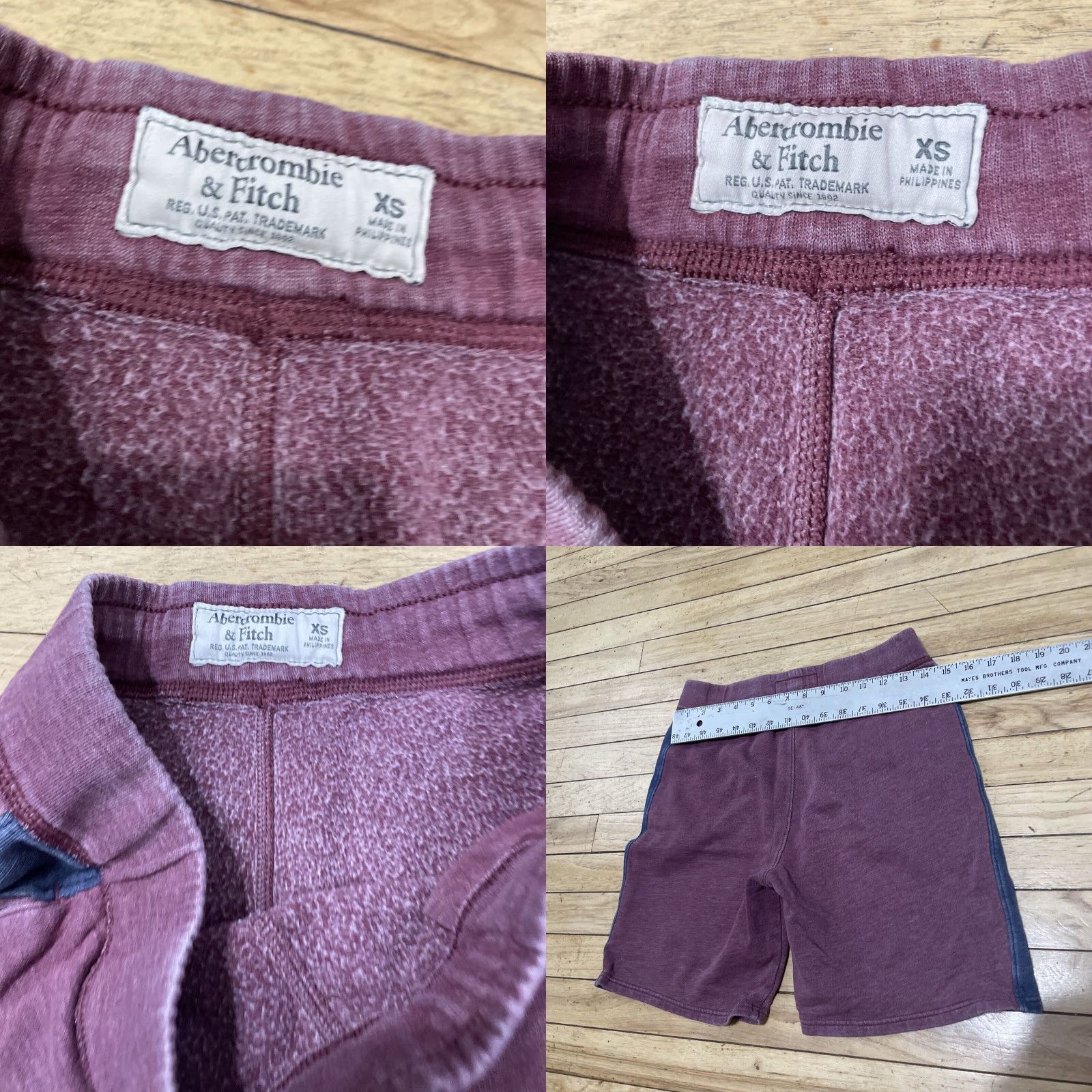 Abercrombie & Fitch VINTAGE Abercrombie & Fitch Shorts Men XS Drawstring Knit Moose Red Blue Knit Activewear 90s 00s Vintage Wash Pockets Light Size US 27 - 8 Thumbnail