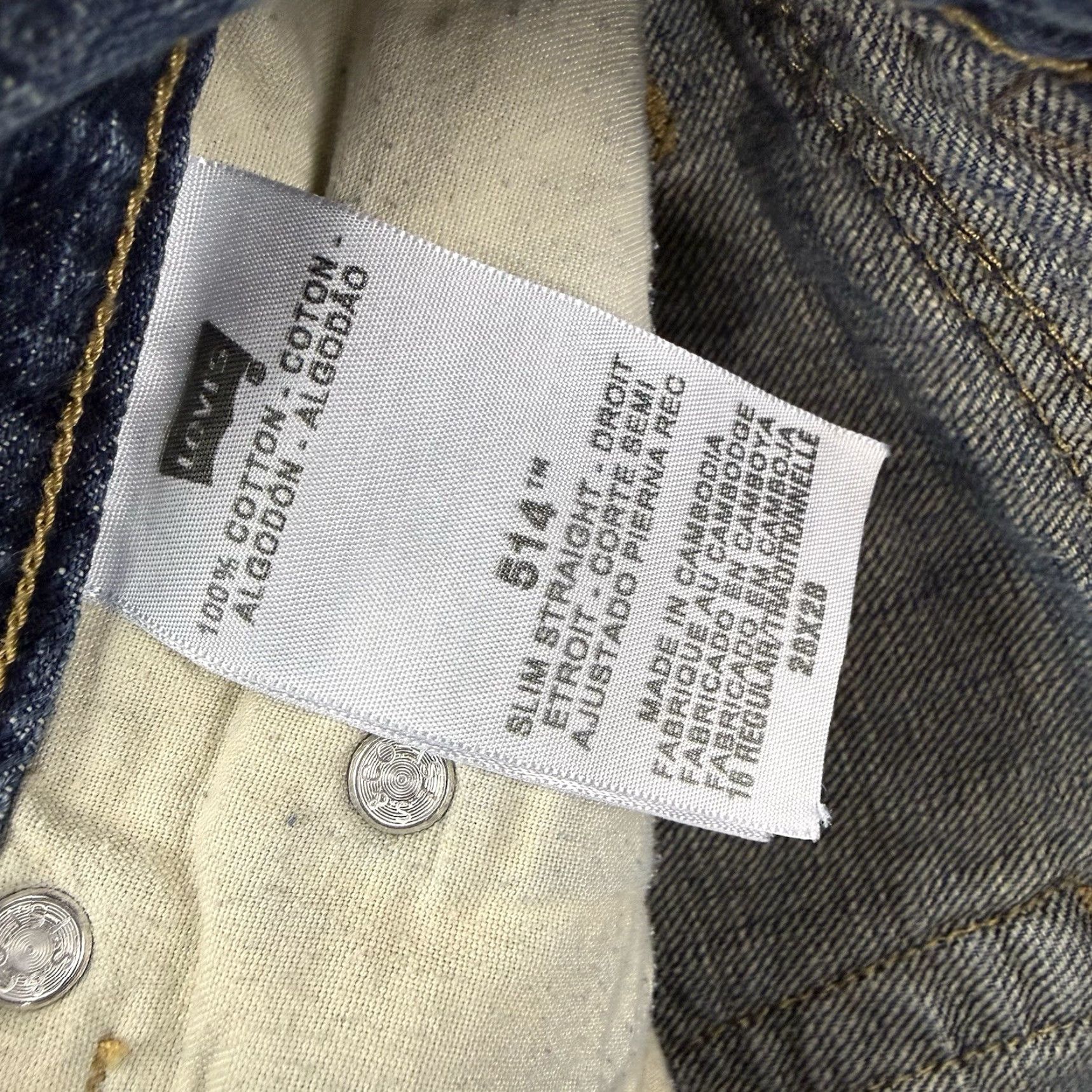 Levi's Levi's 514 Jeans Slim Straight Denim Blue 28x28 Men Size 28 Regular Reg 10-12 Rise Inseam 28 Cotton Fabric Size US 28 / EU 44 - 3 Thumbnail