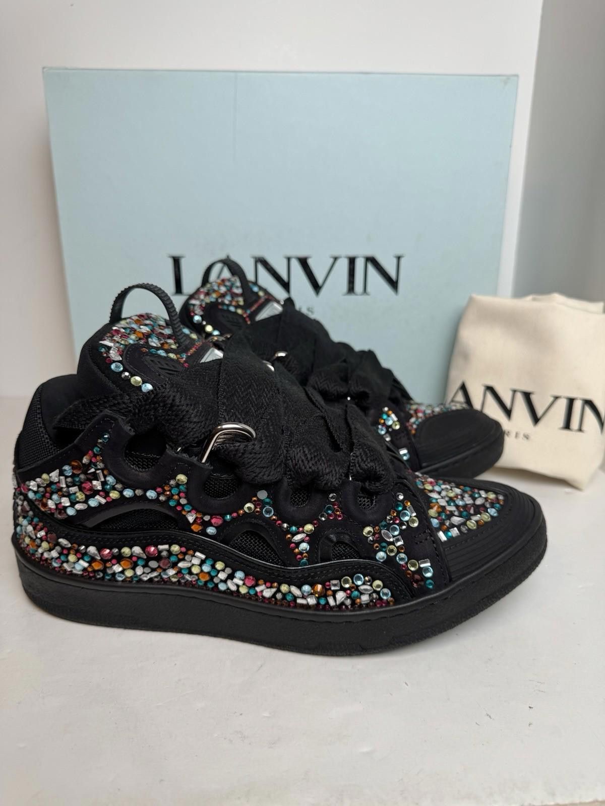 Lanvin Lanvin Curb Sneakers Black Multicolour Crystal Embellished Size US 9 / EU 42 - 2 Thumbnail