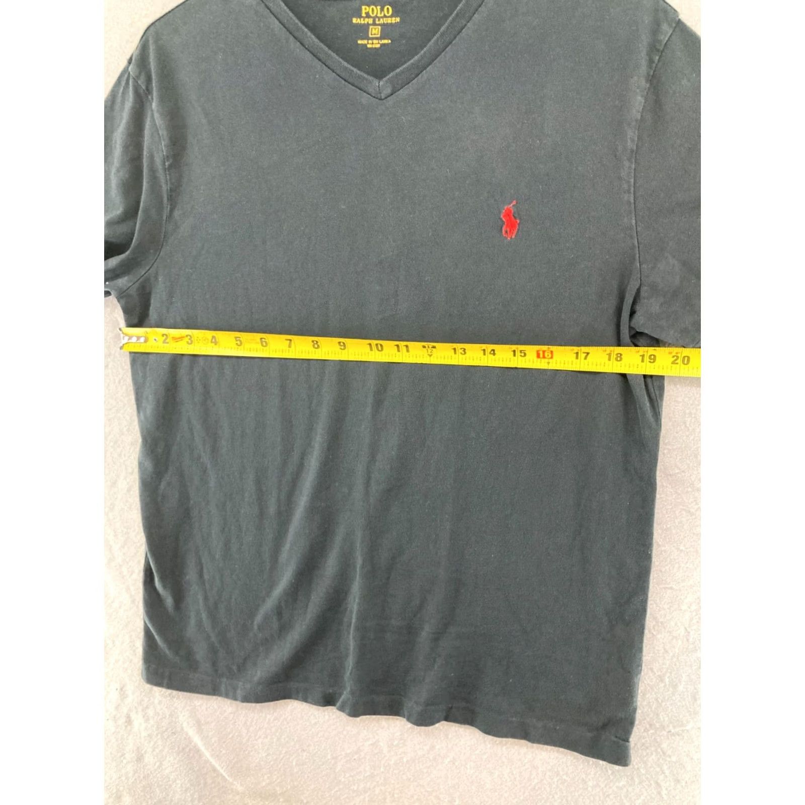 Ralph Lauren VINTAGE Polo Ralph Lauren V Neck Gray T Shirt Mens Medium Red Pony Short Sleeve Casual Size US M / EU 48-50 / 2 - 2 Thumbnail