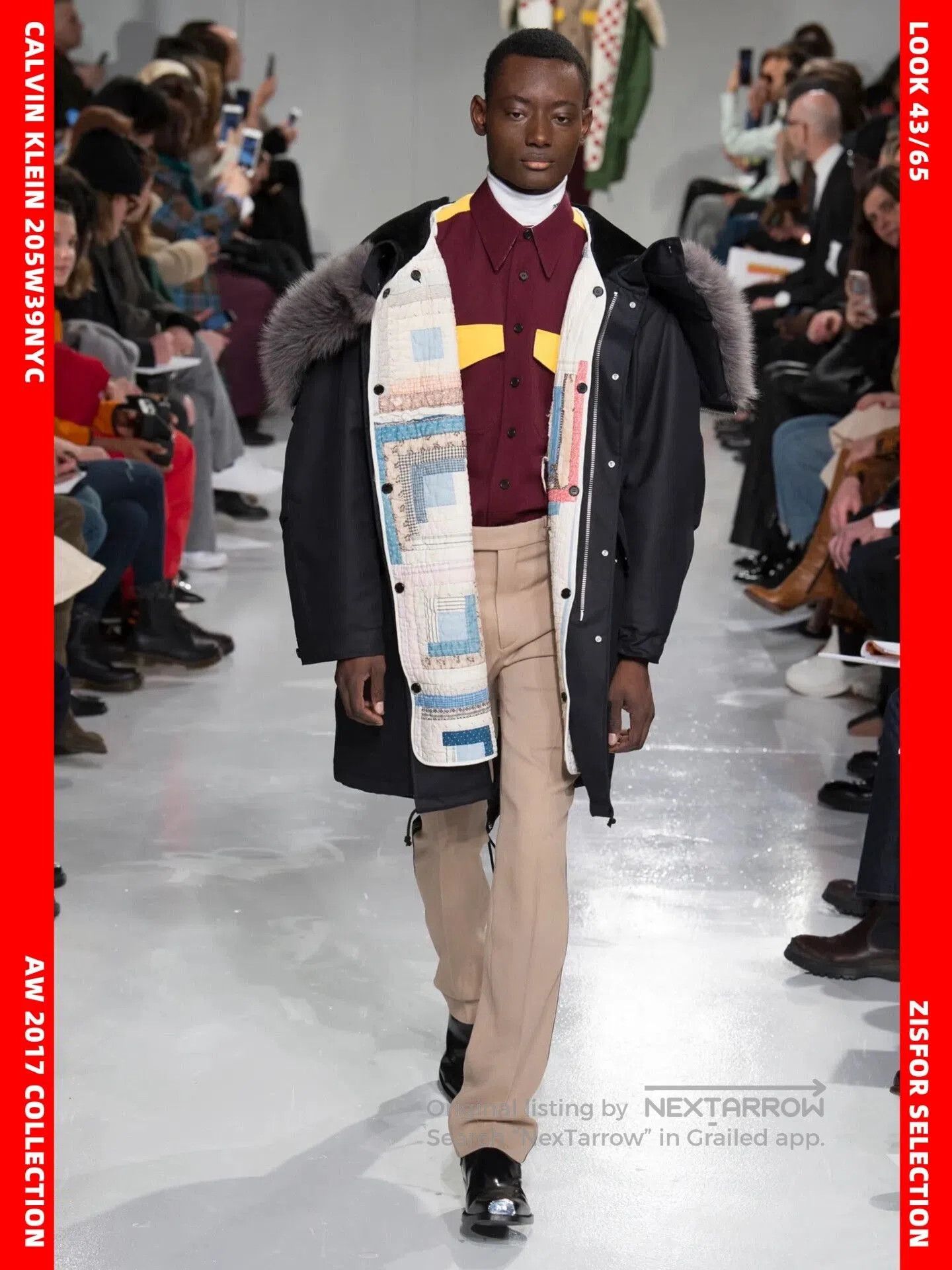 Calvin Klein Color Block Wool Shirt Jacket.