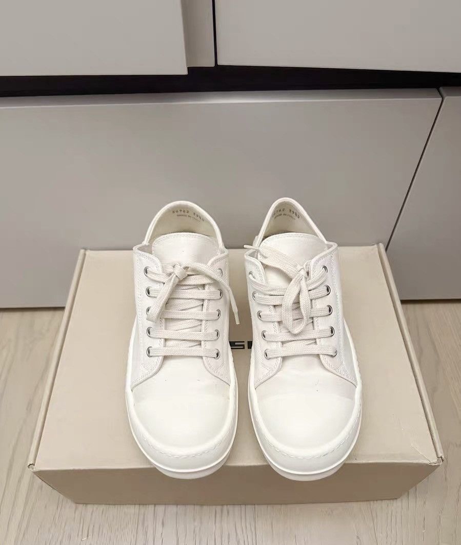Rick Owens Rick Owens 24SS white canvas slip-on heel sneakers Size US 6.5 / EU 39-40 - 4 Thumbnail