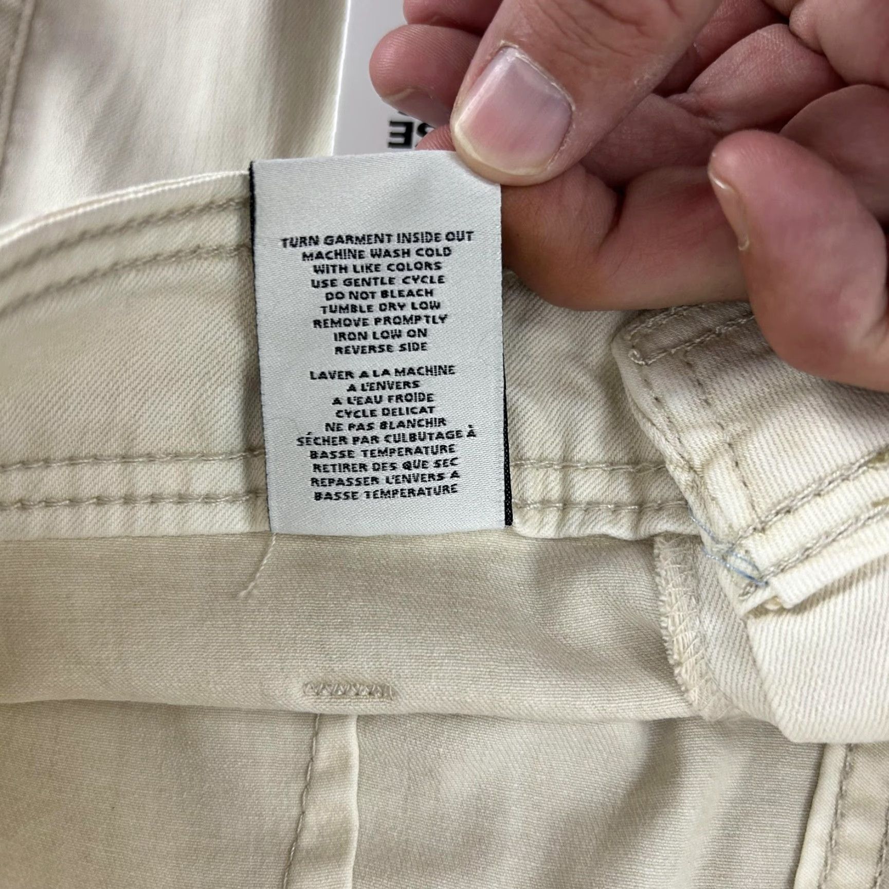 Vintage OAT New York Pants Womens 0/25 Beige High Rise Wide Leg Stretch Twill Chino Shirt? Size 25" / US 0 / IT 36 - 5 Thumbnail