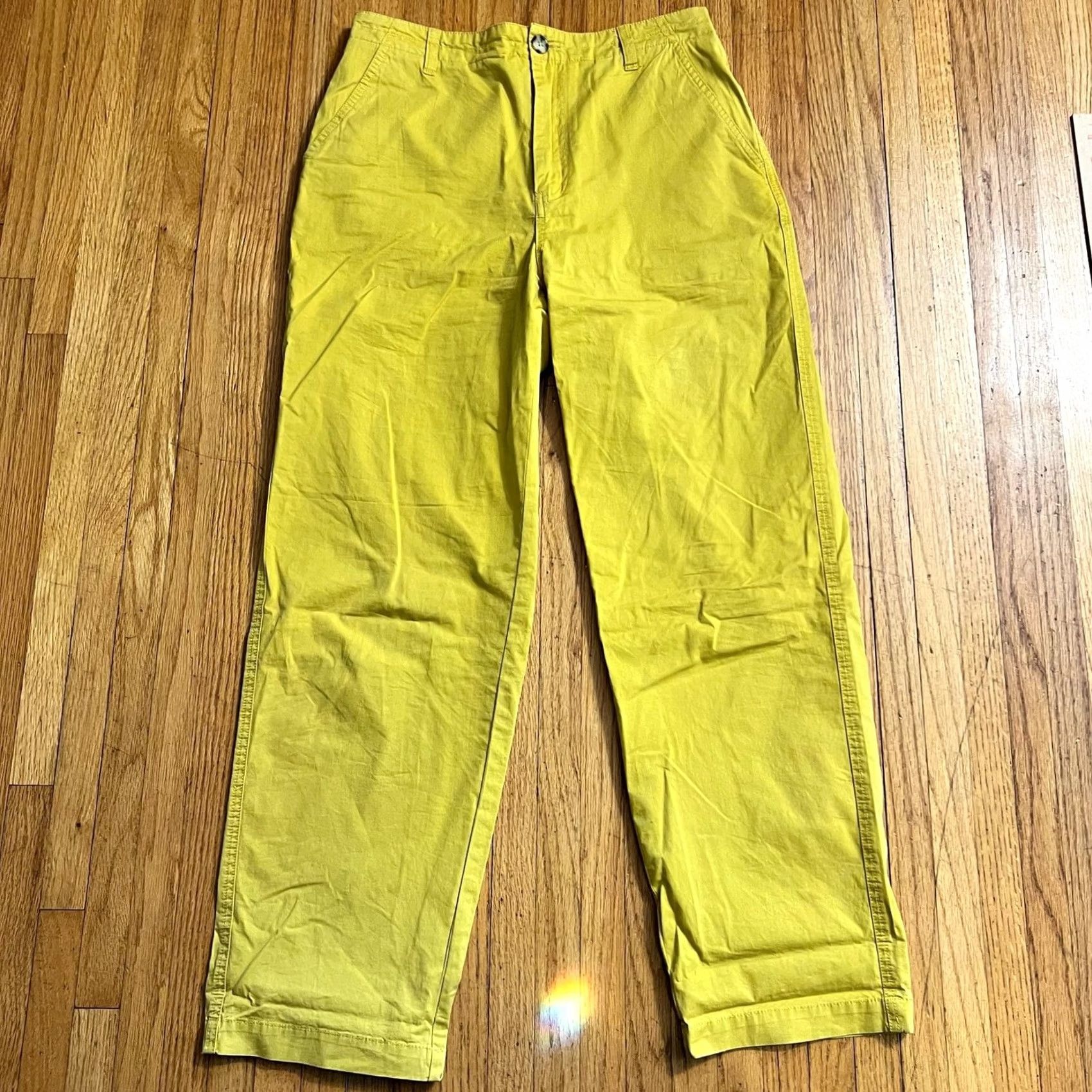 Vintage Sundance Pants Womens 6 Straight High Rise Cotton Chino Pant Yellow Adult Womens 6 Size 28" / US 6 / IT 42 - 2 Thumbnail