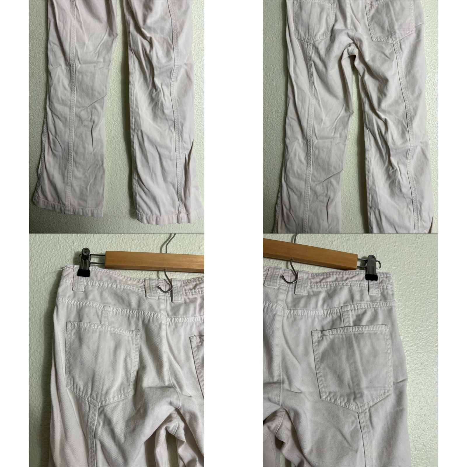 Vintage Aéropostale Pants Womens 4 White Low Rise Flare Front Flap Pocket 30x32 Denim, Khakis, Pockets, Zip Closure, Casual, Regular, White, Womens Size 27" / US 4 / IT 40 - 8 Thumbnail