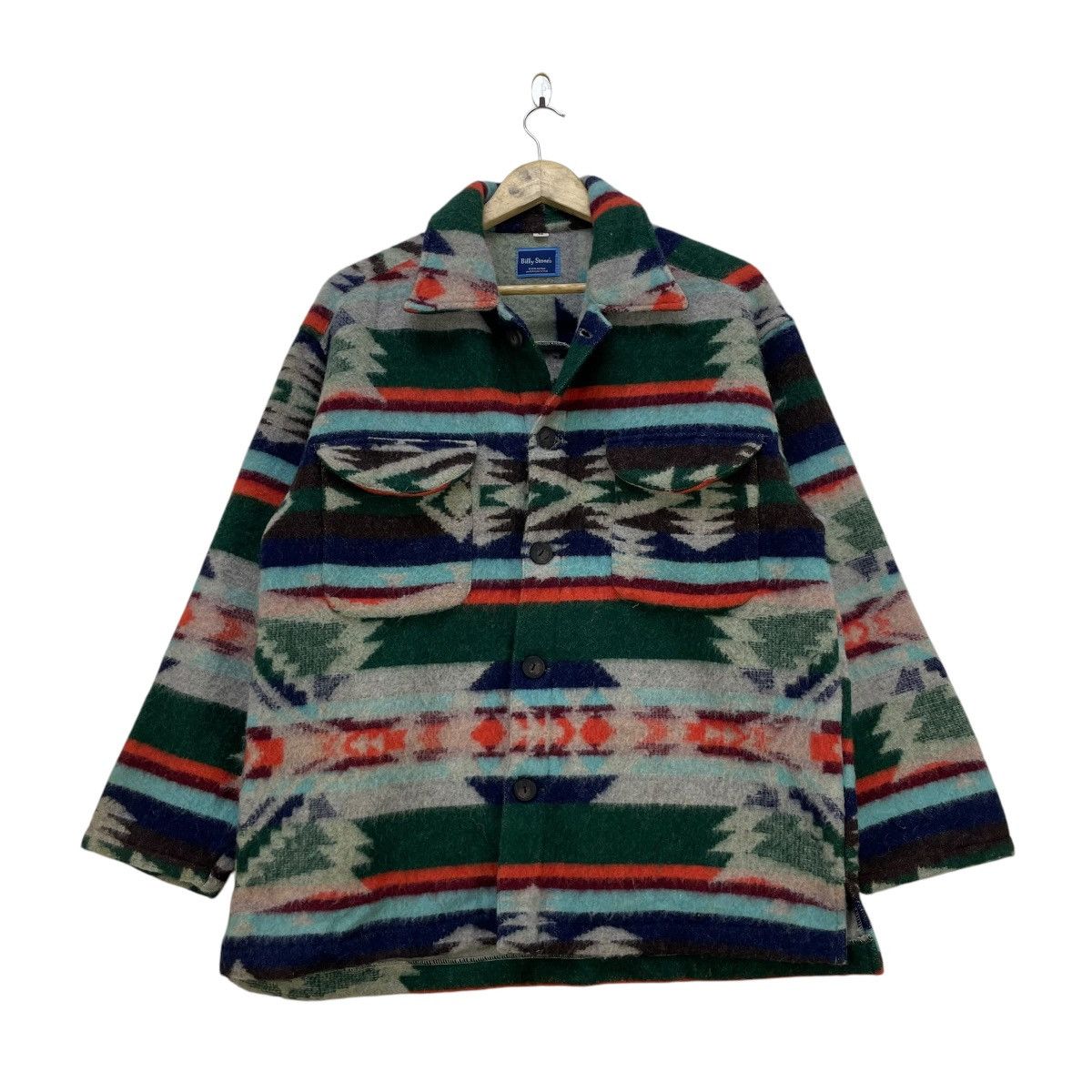 Native × Woolrich Woolen Mills 💥Vintage Billy Stone Dual Pocket Navajo Shirt Jacket Medium Size US M / EU 48-50 / 2 - 1 Thumbnail