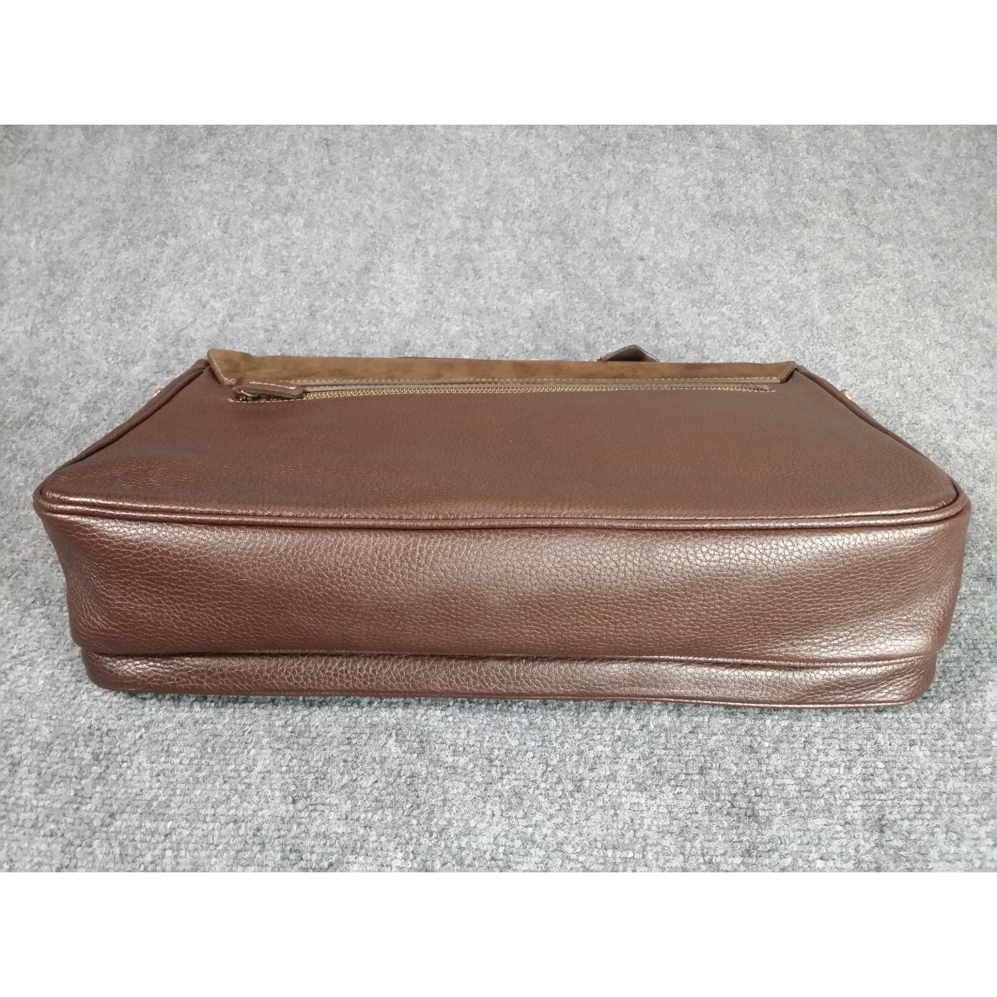 Other Mashad Leather Briefcase Men Brown Adjustable Strap Locks Bu Size ONE SIZE - 4 Thumbnail