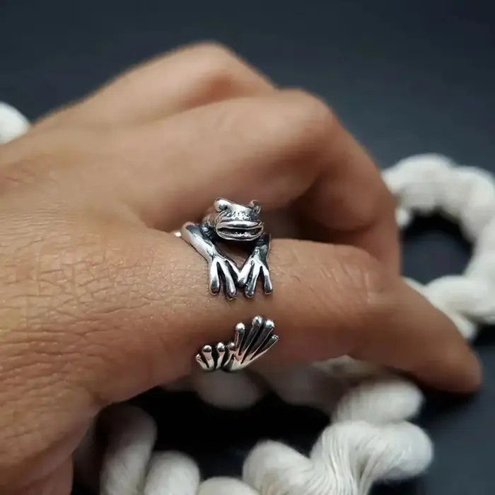 Japanese Brand Frog Wavy Hippie Peace Jewelry Love Animals Ring Size ONE SIZE - 4 Thumbnail