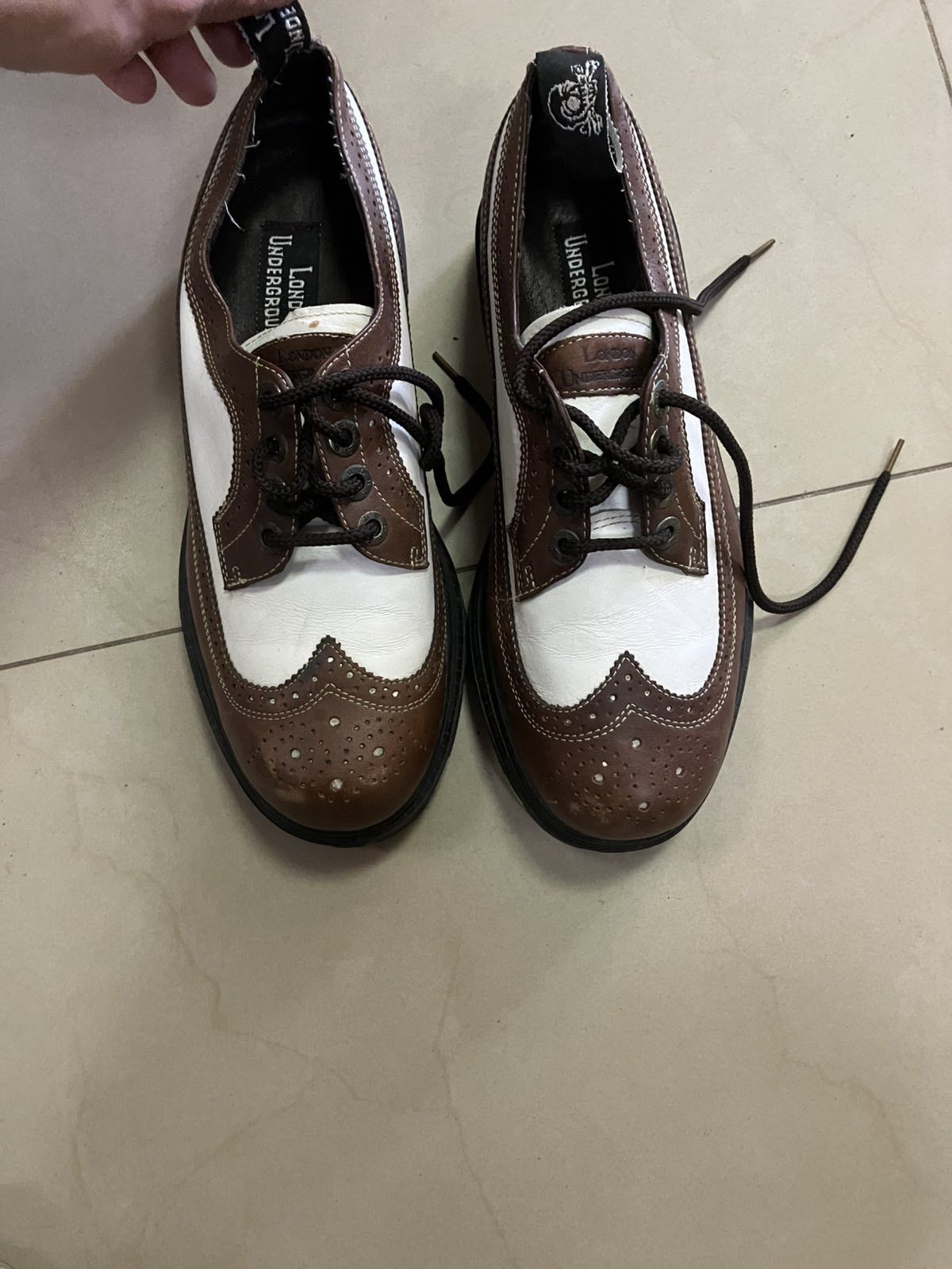 Y'2 Leather Vintage Y2K London Underground brown oxford creeper shoes Size US 10.5 / EU 43-44 - 1 Thumbnail