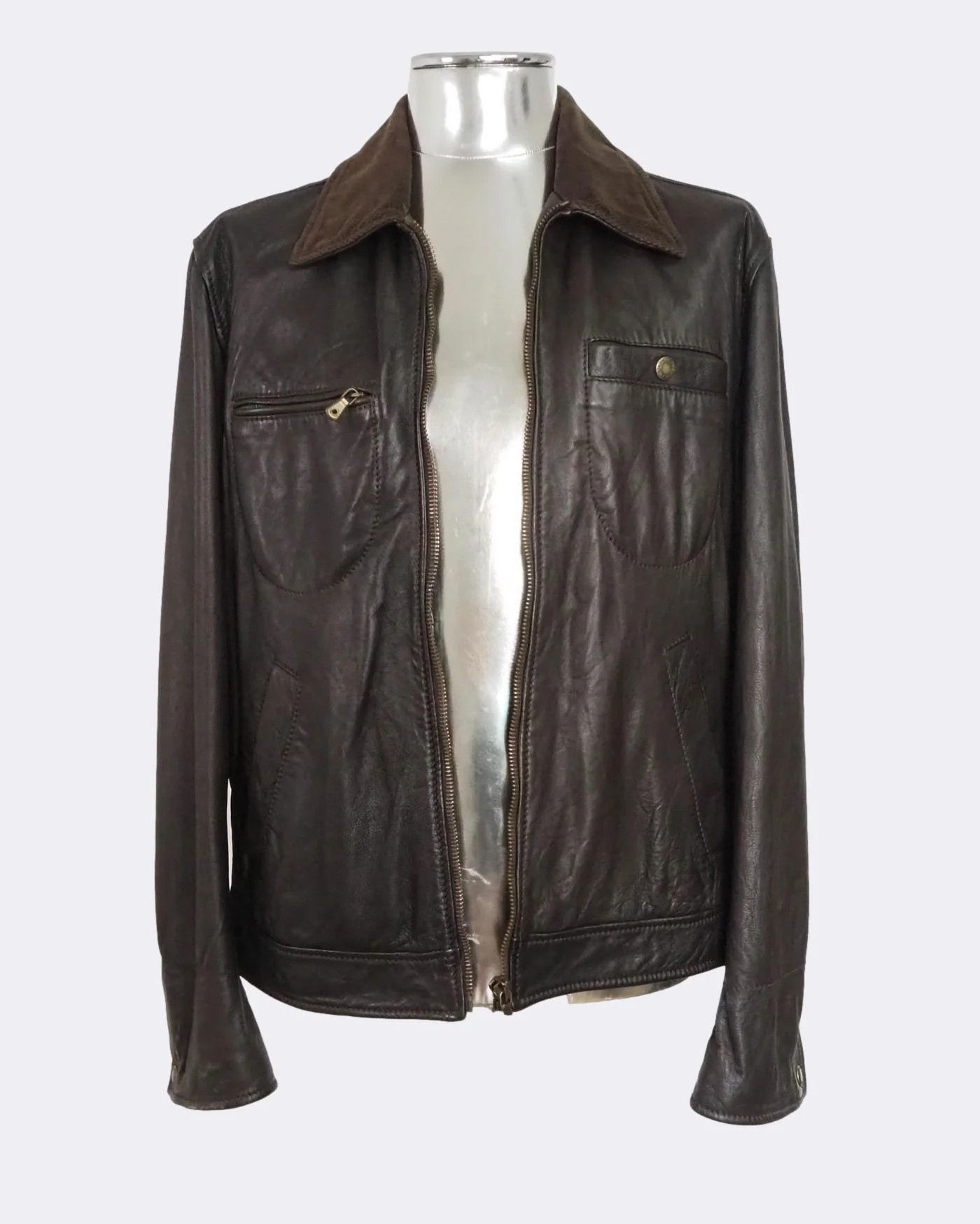 Dolce & Gabbana Dolce & Gabbana Leather Zip with Corduroy Collar $2180 Size US L / EU 52-54 / 3 - 6 Thumbnail
