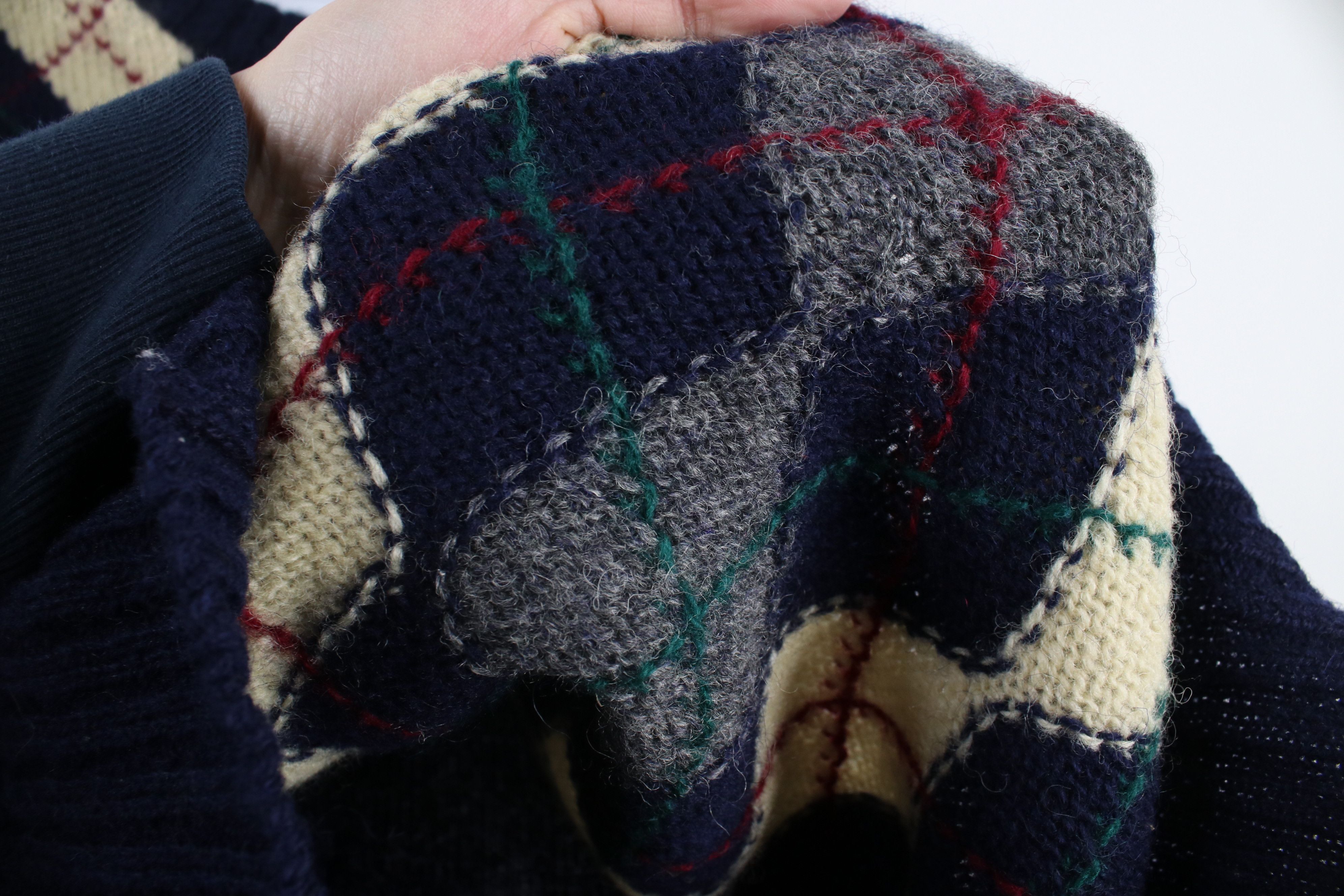 Vintage Vintage 70s Streetwear Argyle Scottish Shetland Wool Sweater Size US L / EU 52-54 / 3 - 5 Thumbnail