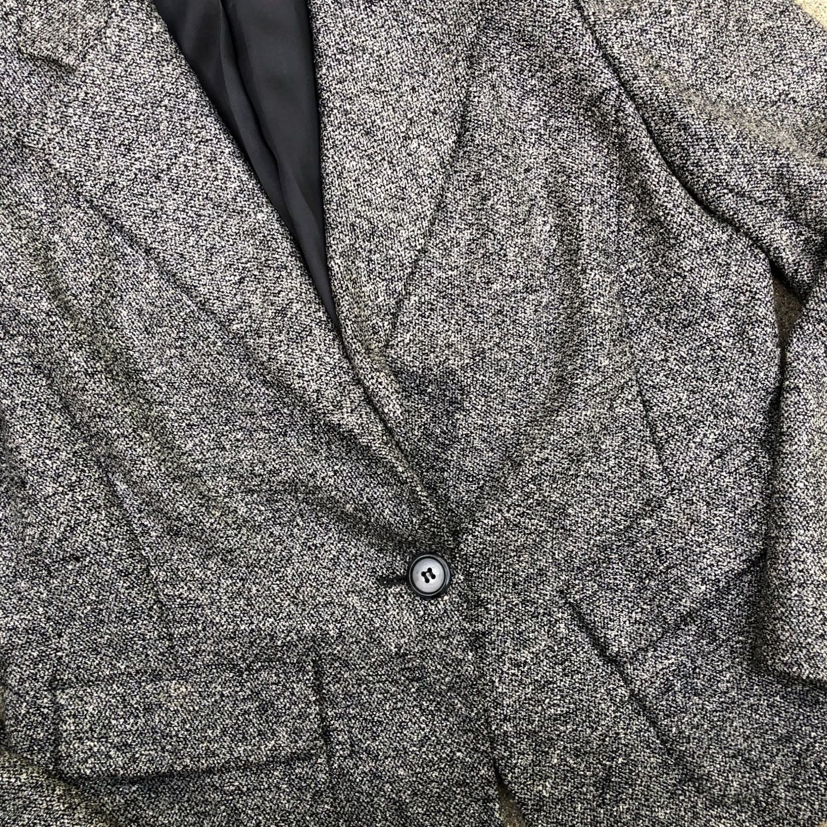 Anne Klein ANNE KLEIN AK Wool Silk Blazer Jacket Women's 14 Gray Stretch Long Sleeve Blazer 14 Womens Gray 90s Fashion? Size XL / US 12-14 / IT 48-50 - 3 Thumbnail
