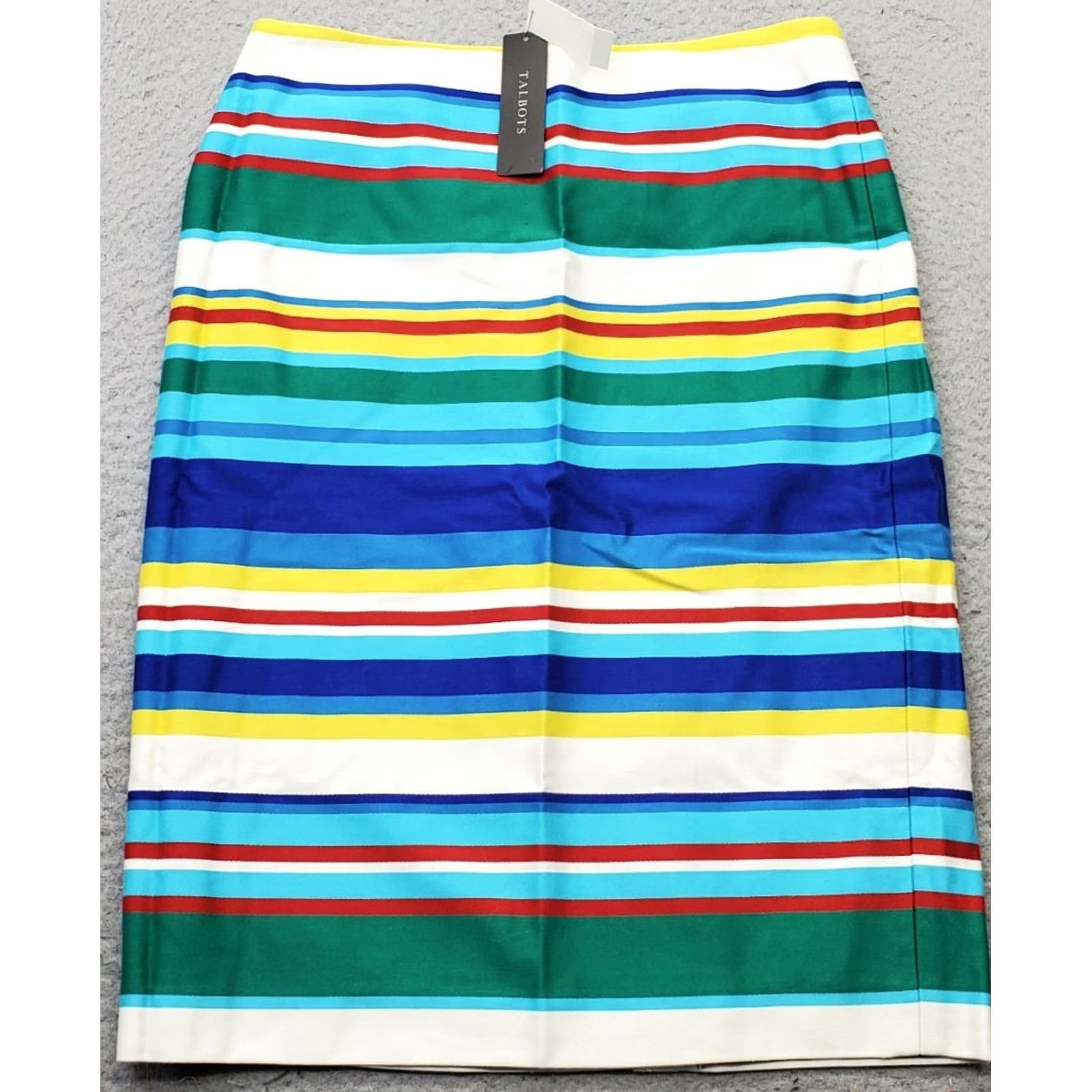 Talbots Talbots Women 4 Striped Straight & Pencil Skirt Lightweight Lined Back Zip Size 4 Multicolor Swing Casual Formal Party/Cocktail NWT Size 27" / US 4 / IT 40 - 2 Thumbnail